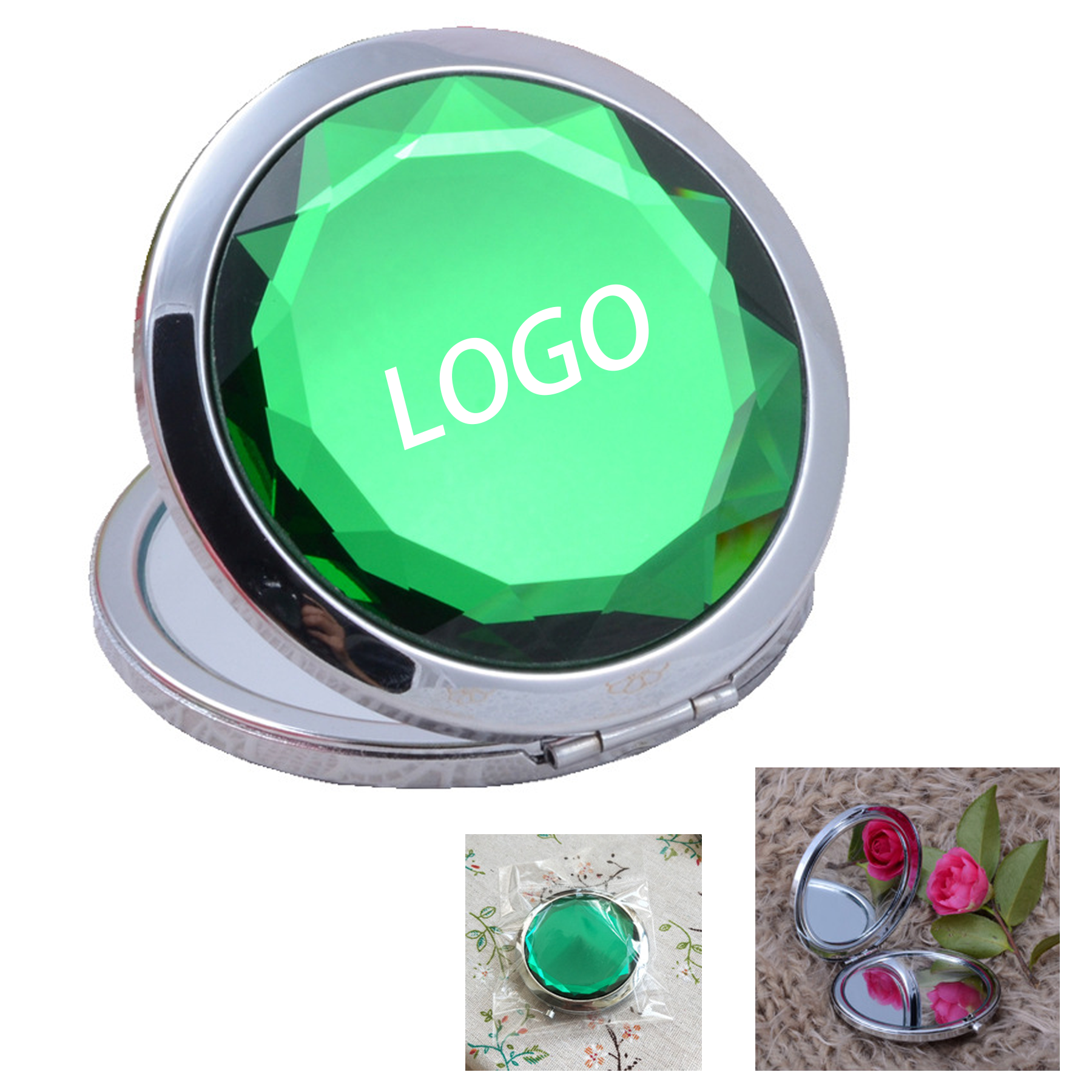 Round Crystal Dual Magnification Mirror MOQ 100PCS 6
