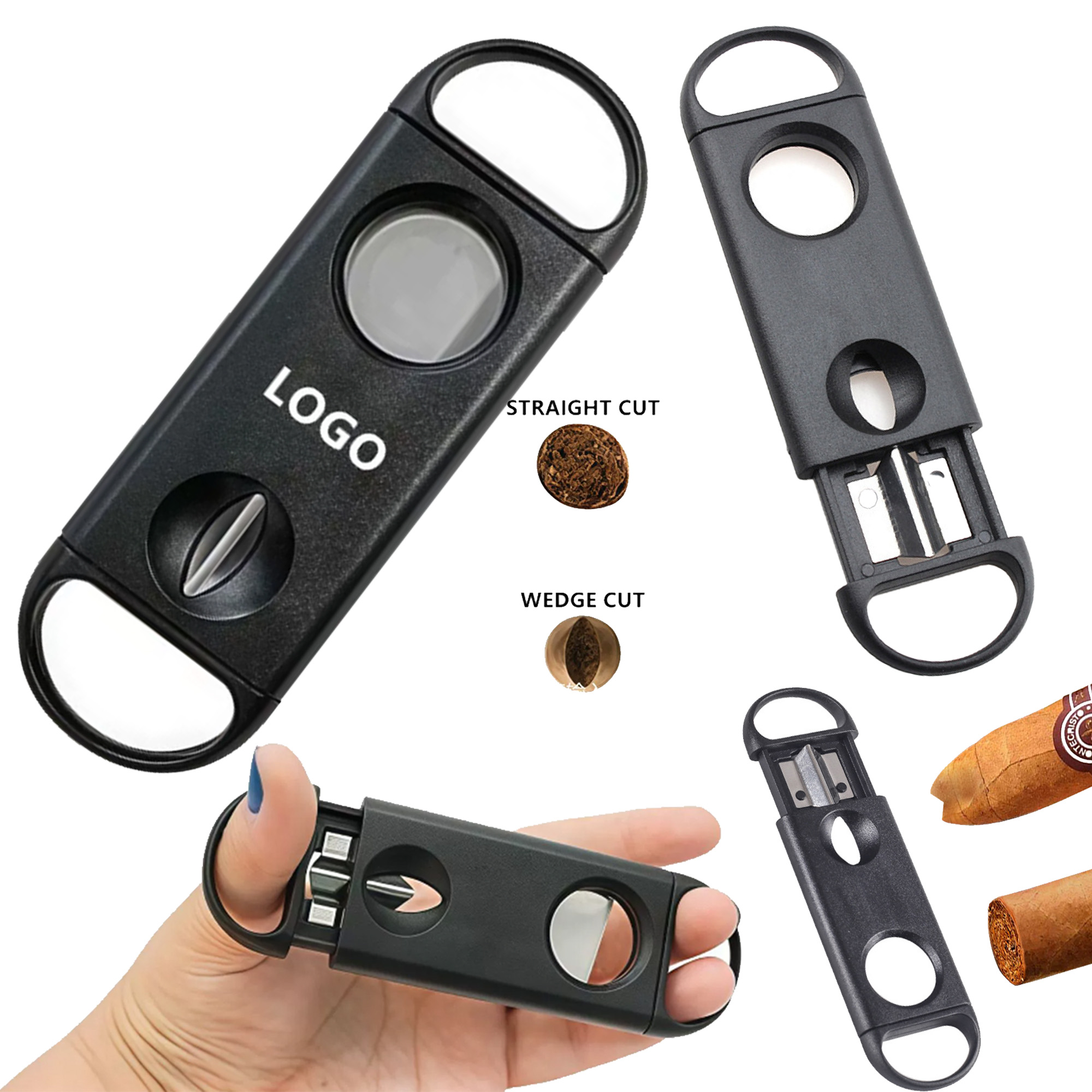 2 In 1 Cigar Cutter Dual Blade V-Cut And Regular Circle 5