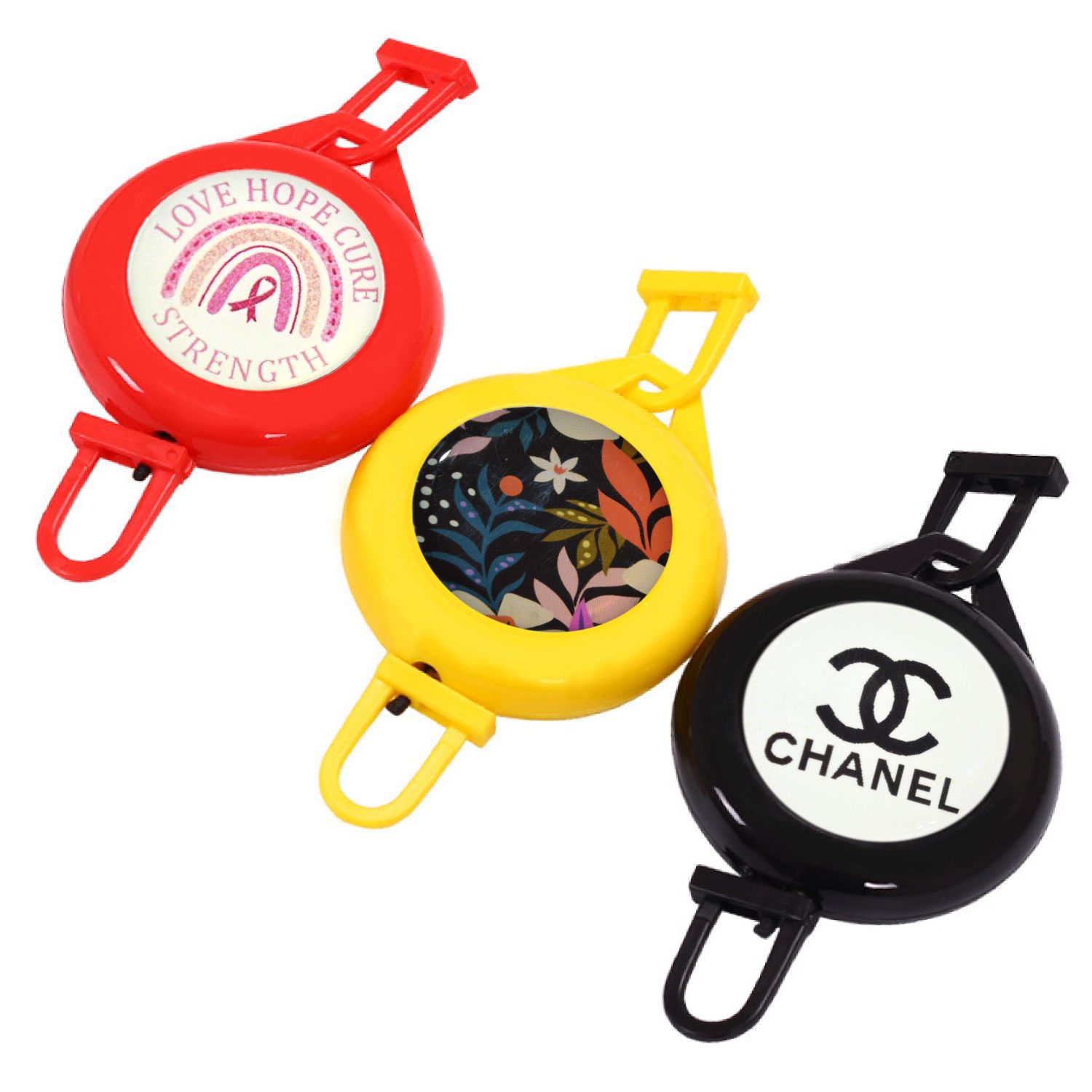 Big Logo Two U Shaped Buckle Badge Reel w/ Concave Surface
