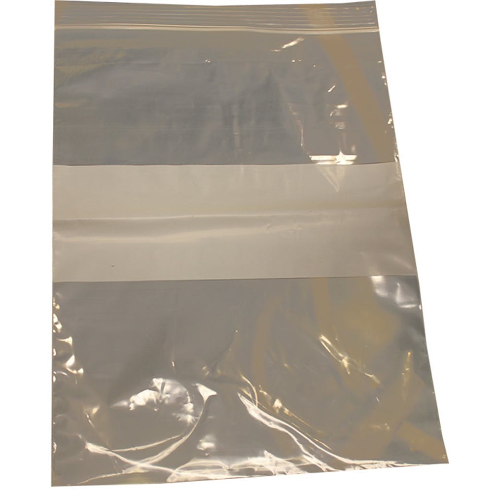 Clear Resealable Bag with White Block - Clear 9" x 12" 3