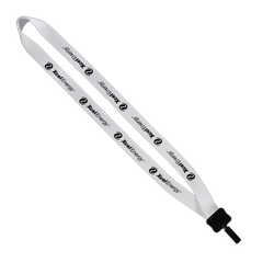 3/4" Smooth Nylon Lanyard with Plastic Clamshell & Bulldog Clip