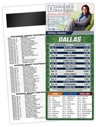 Football Schedule Laminated Card/Postcard with Magnet Strip 3.5x8.5 - 14 pt.