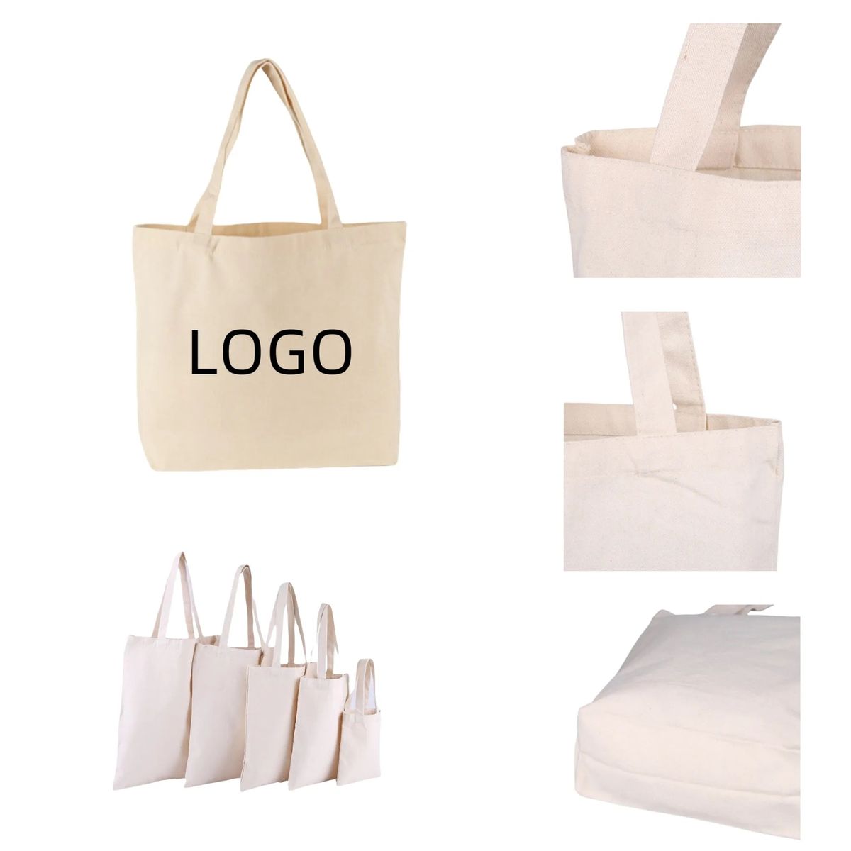 Natural Cotton Fiber Tote Bags