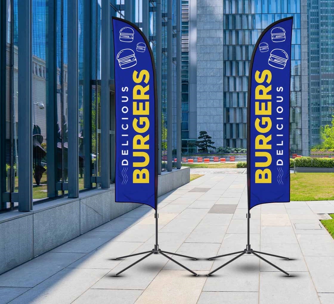 Blade Flags, Double sided with cross base (2.25ft x 11.5ft) 3