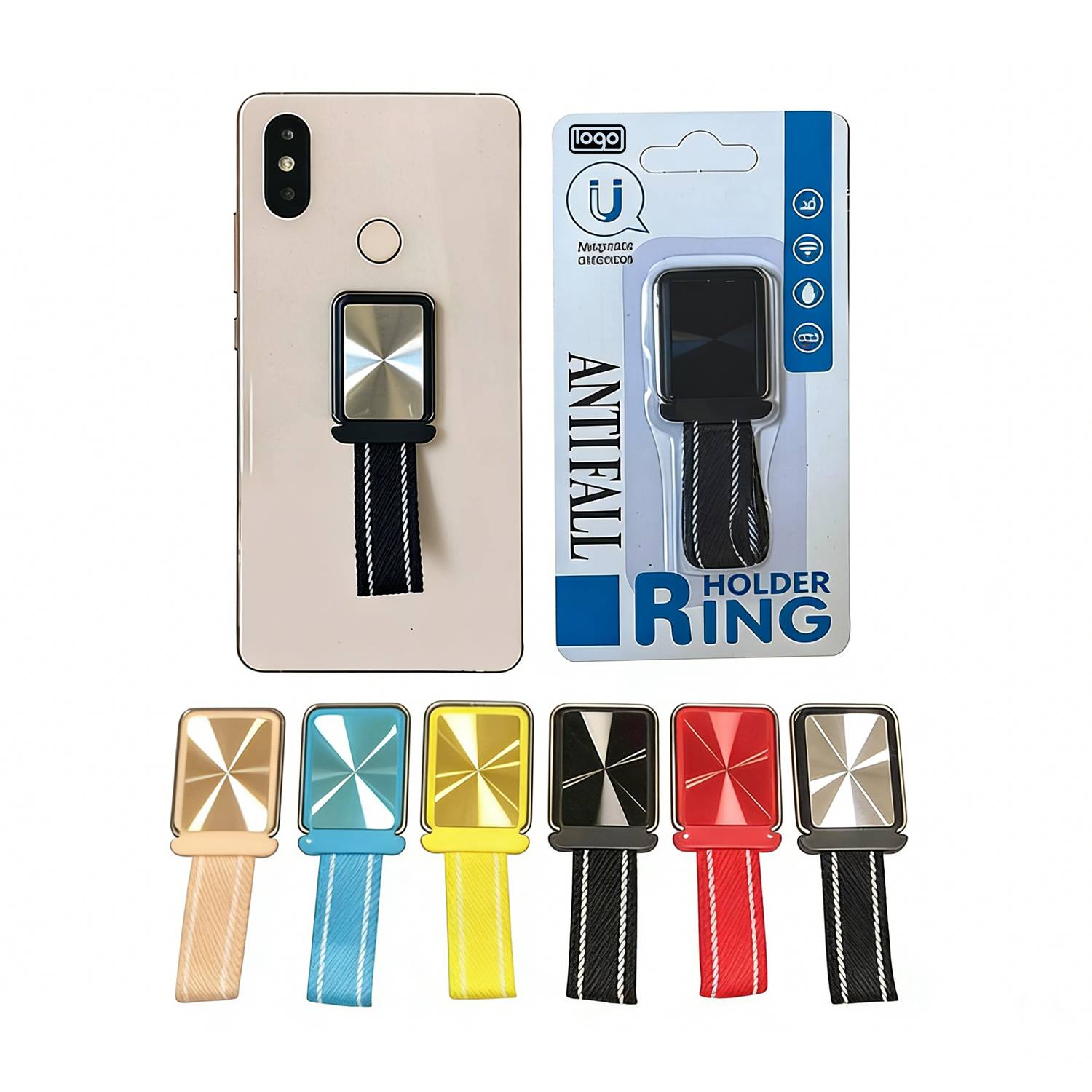 Solid Color Fabric Phone Ring Holder