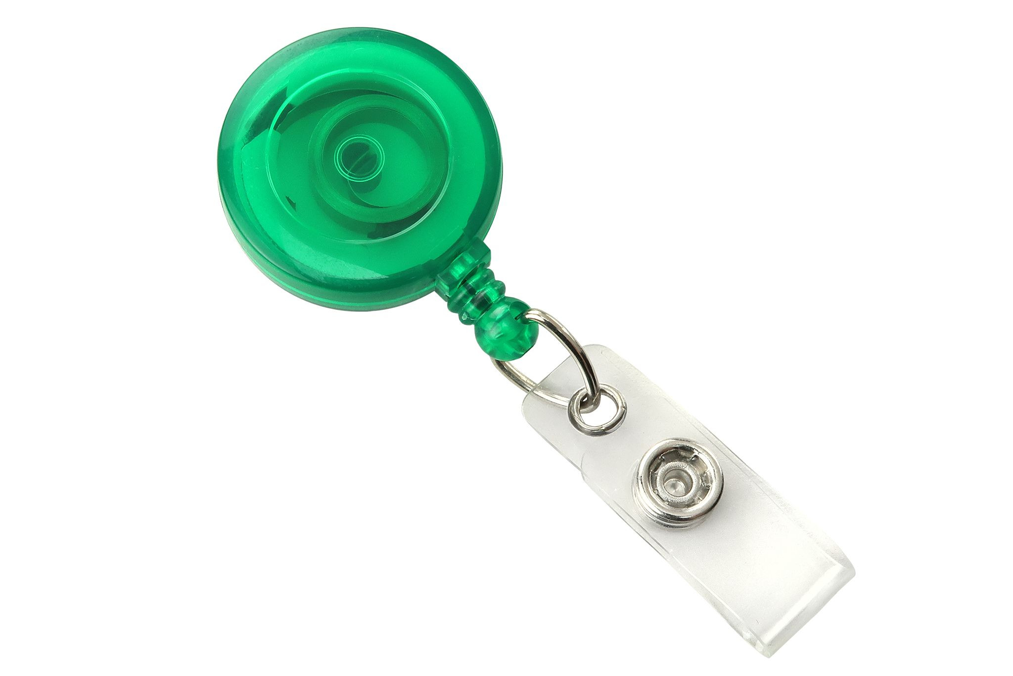 Custom Round Translucent Plastic Badge Reel (Green)