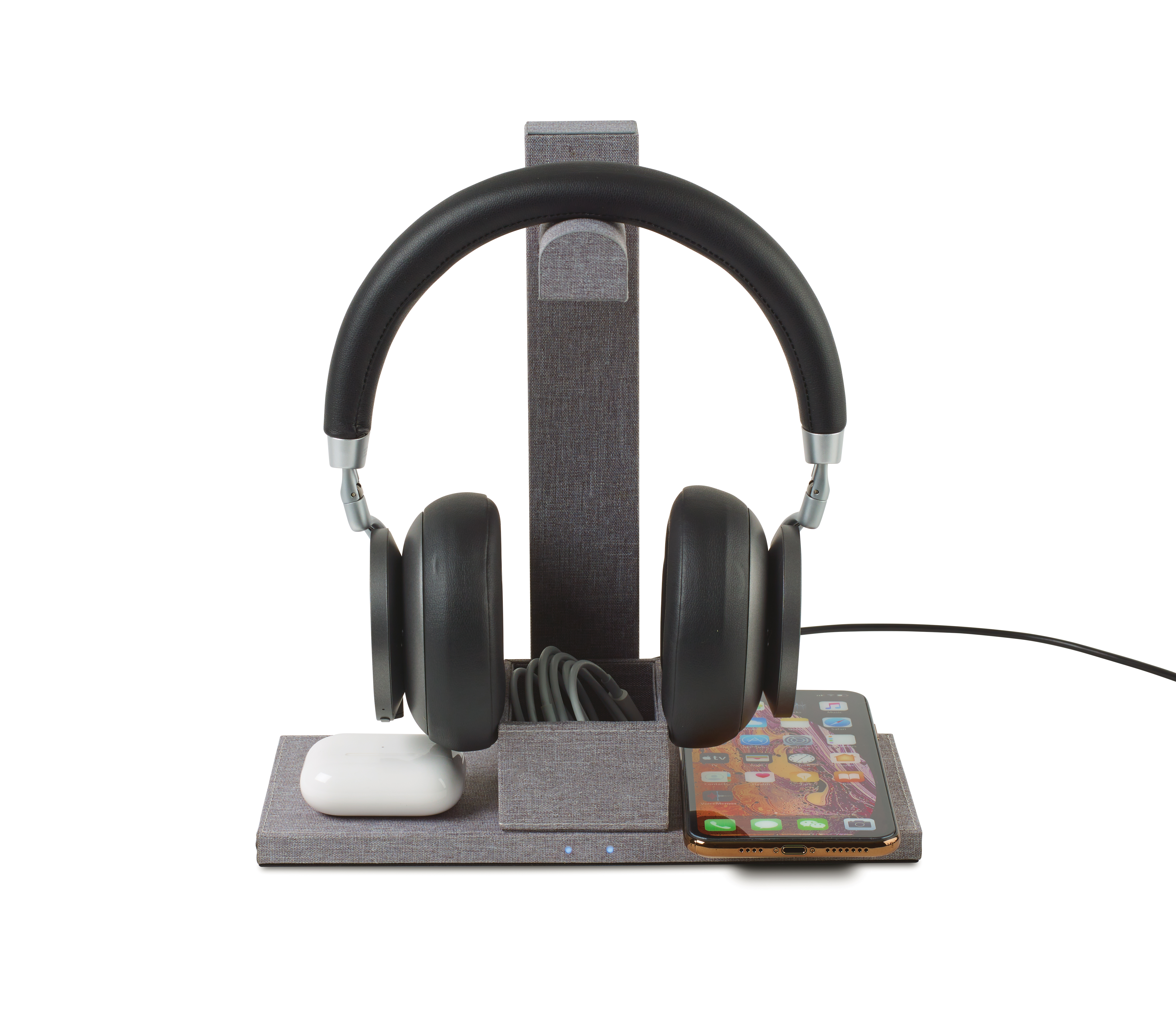 Truman Dual Wireless Charger and Headphone Stand