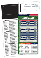 Pro Football Schedule Magnet - Peel and Stick Business Card (3.5x9)