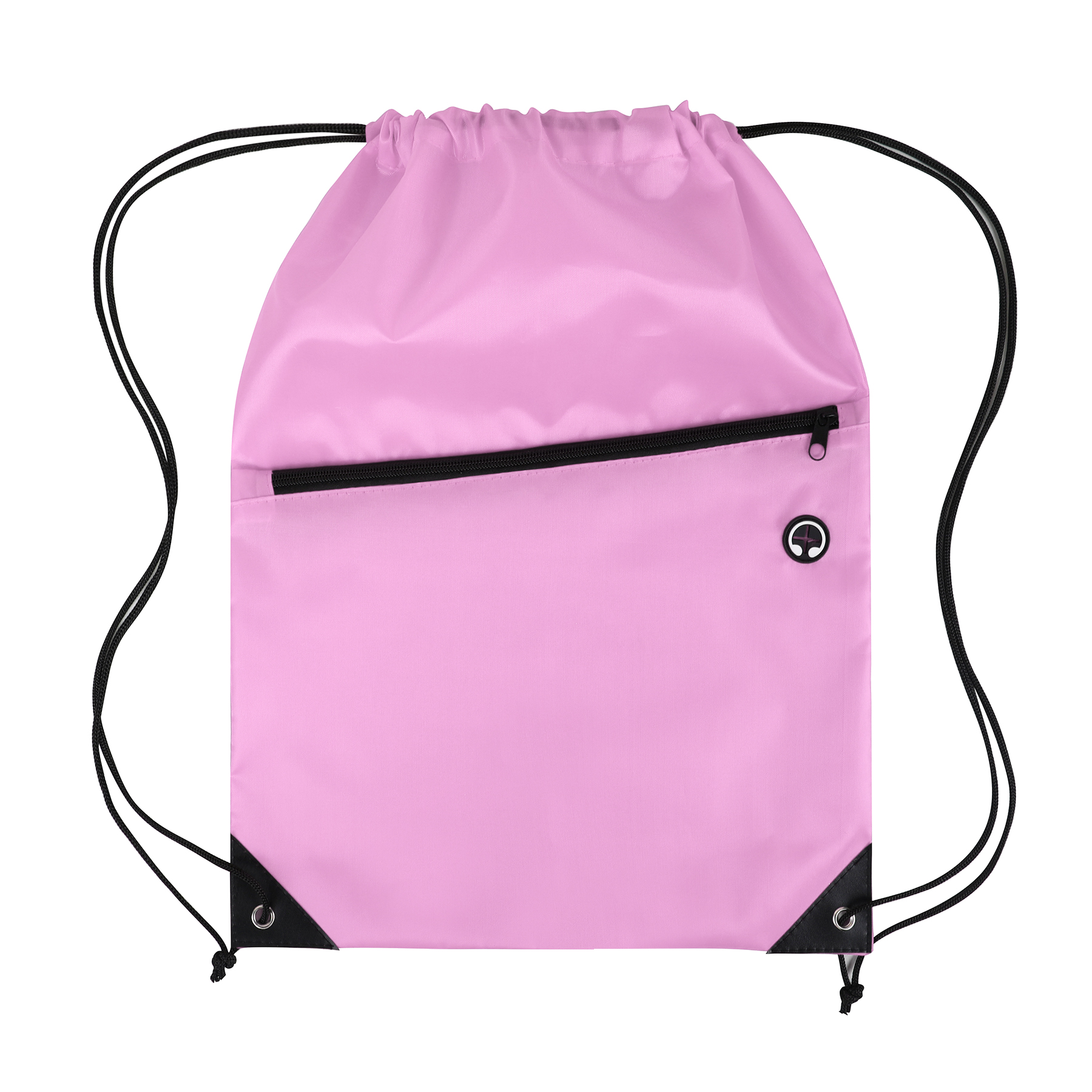 Drawstring Backpack with Front Zipper Pocket 65