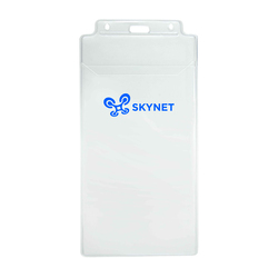 4.25" W x 8.50" H - Vertical Clear Vinyl Badge Holder (1 Color Imprint)