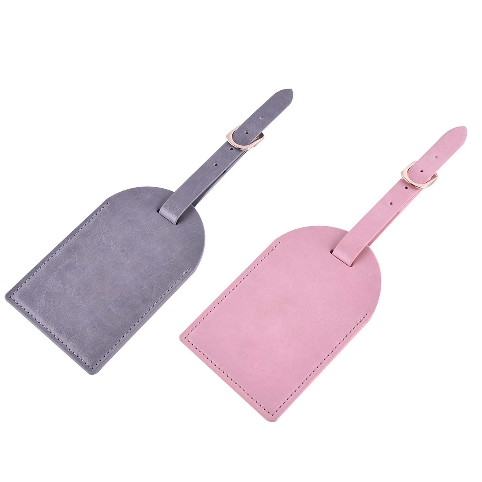 Leather Luggage Tags Travel Bag Labels with Name ID Card 15