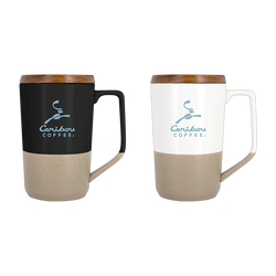 Rochester 15oz Two-Tone Ceramic Mug w/Wood Lid