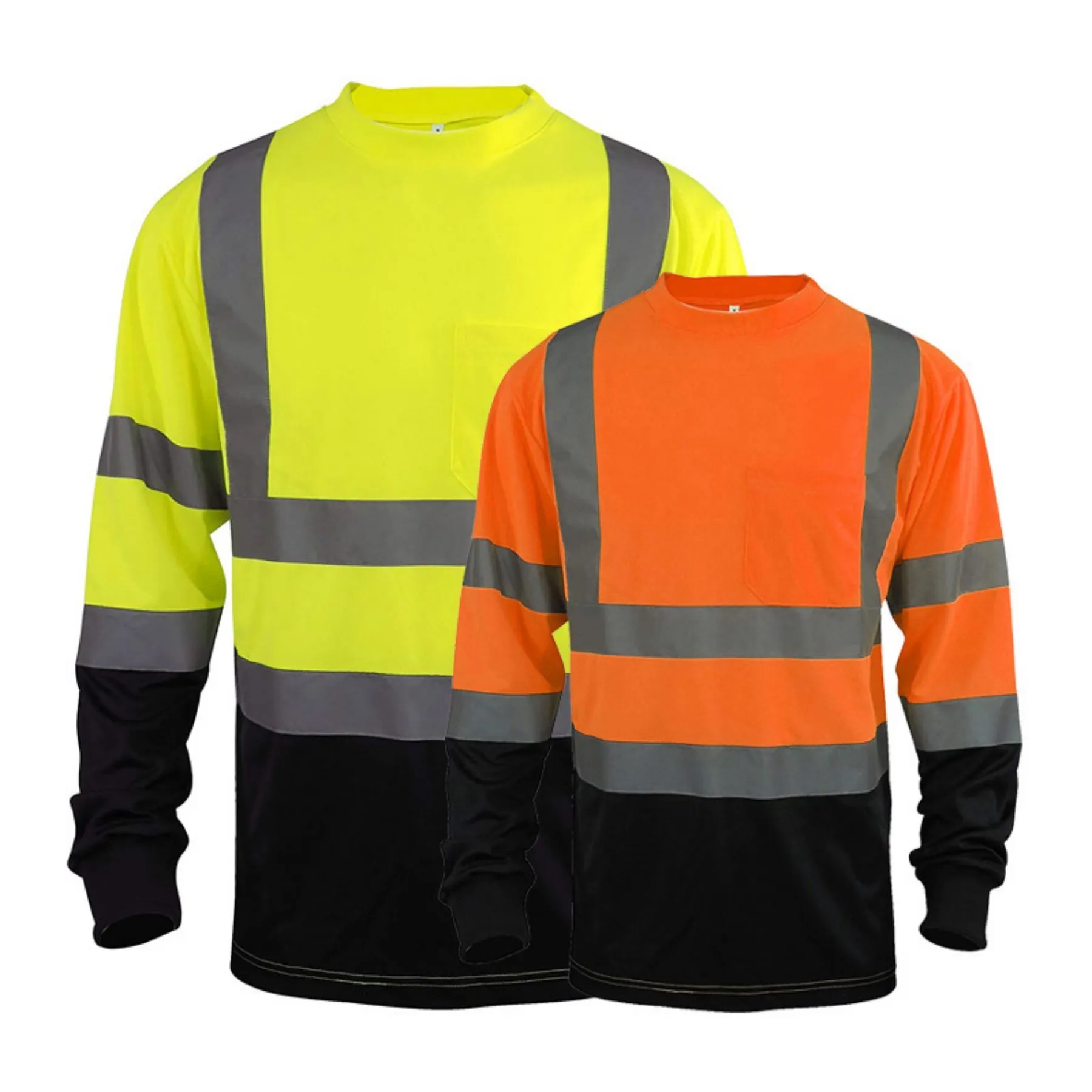 High Visibility Heavy-duty Long Sleeve Reflective Safety T-S 21