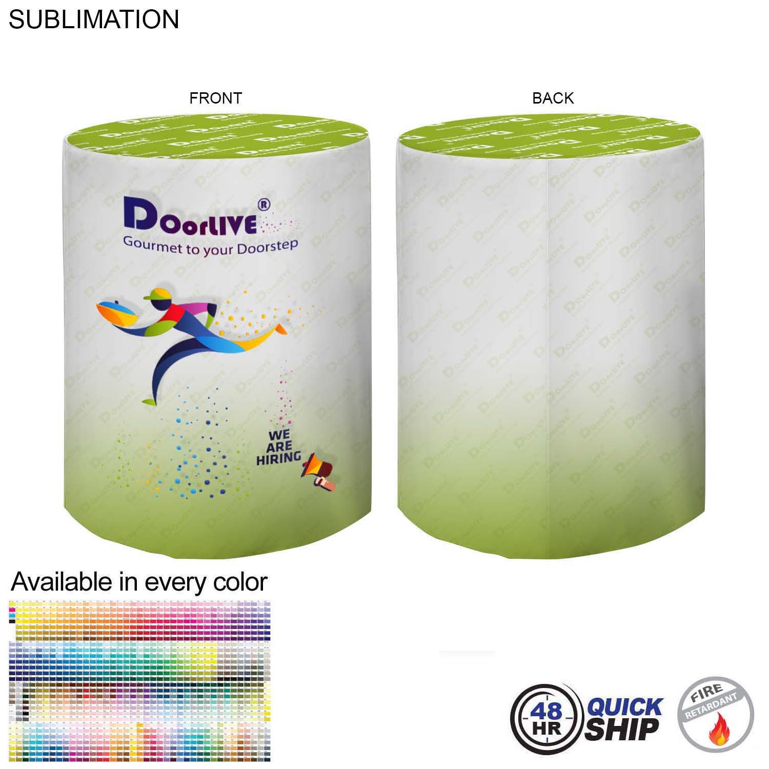 48Hr Quick Ship - Sublimated Round Fitted Cruiser Table Throw, Sublimated all over