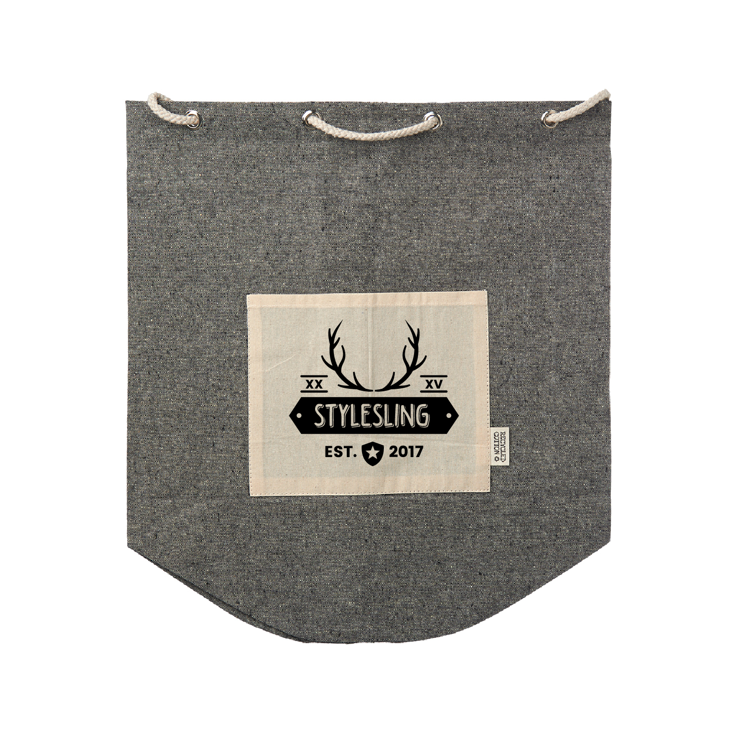 Recycled Cotton Drawstring Backpack (1 Color Imprint)
