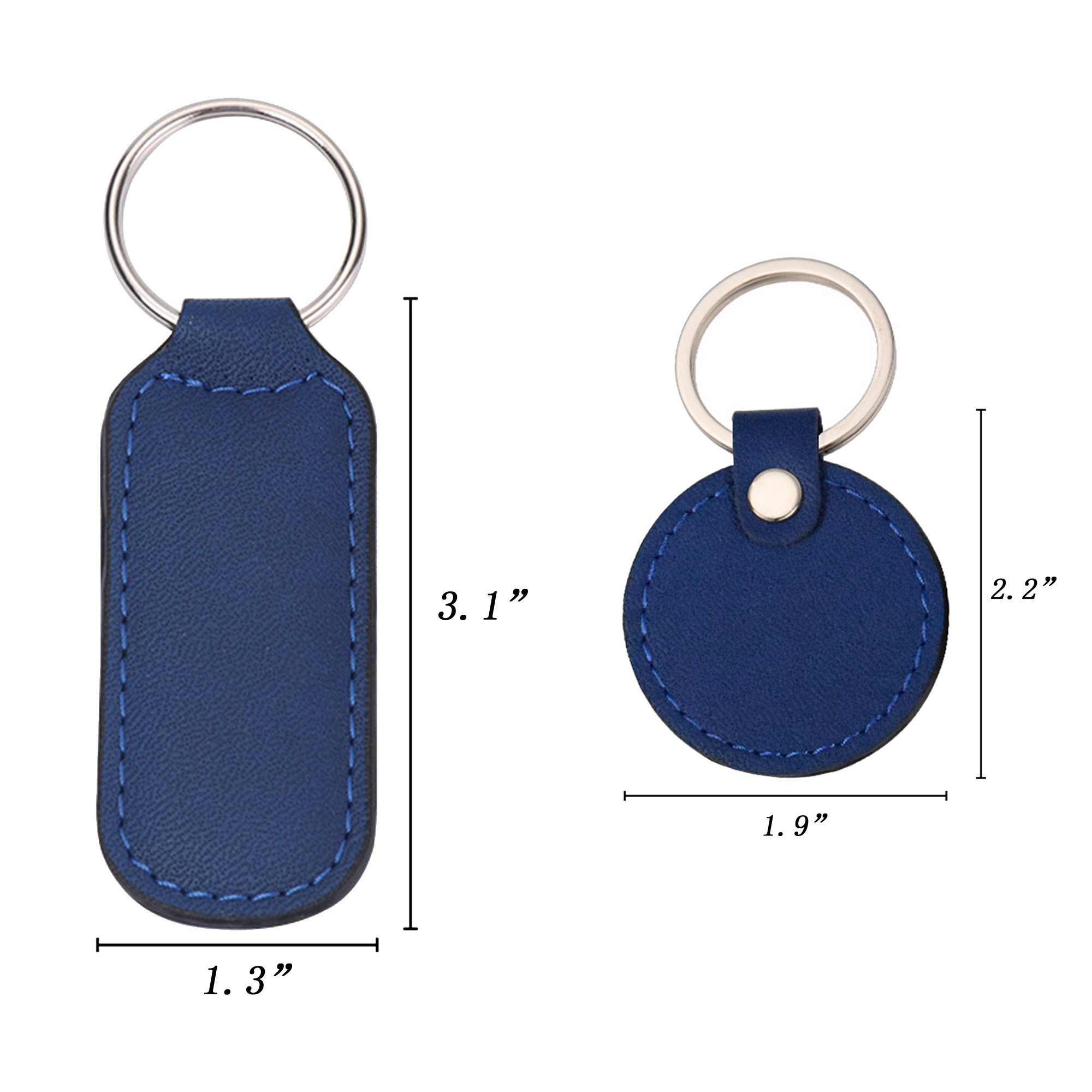PU Leather Blank Keychain With Customizable Patterns 5