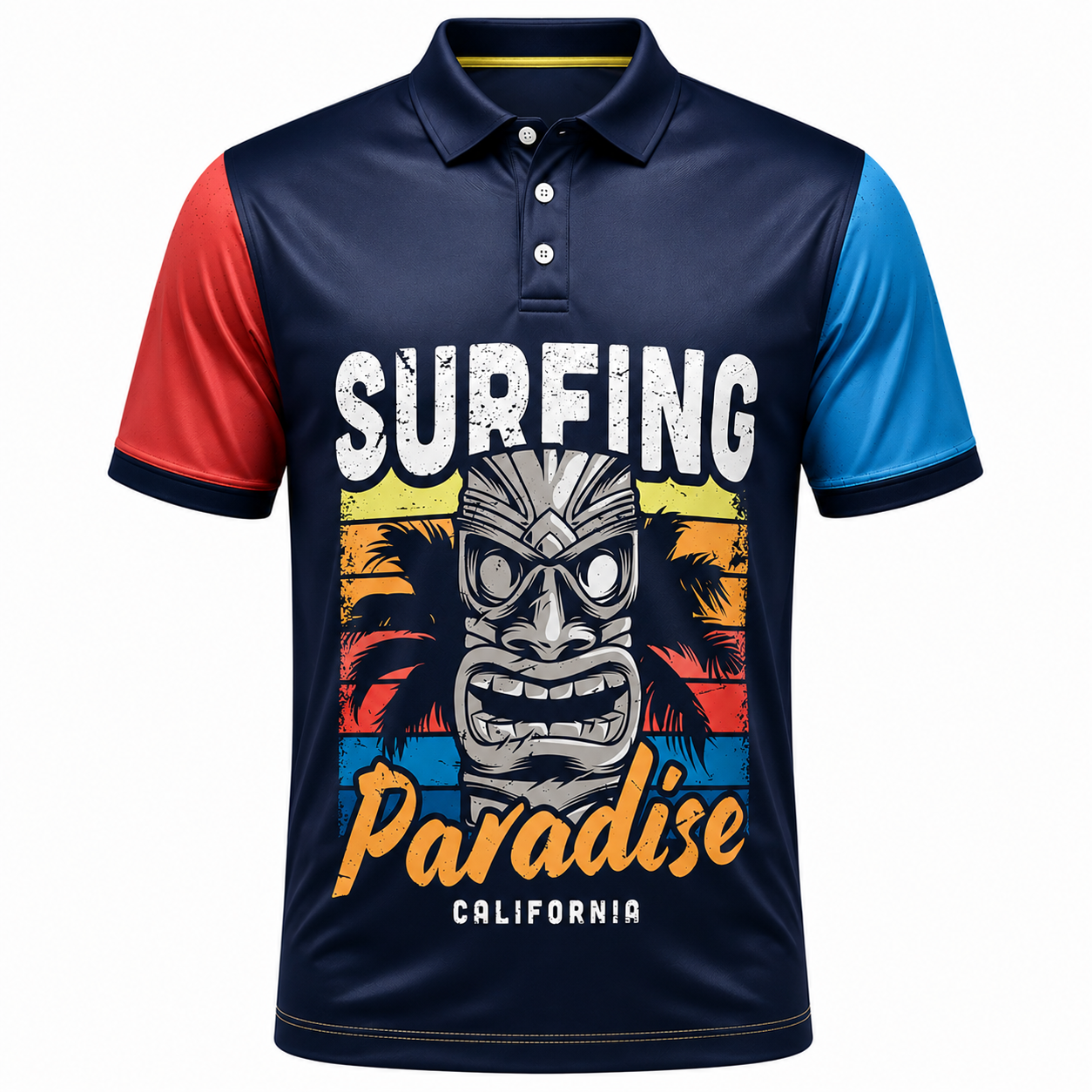 Custom Sublimated Performance Polo With Self Fabric Cuffs
