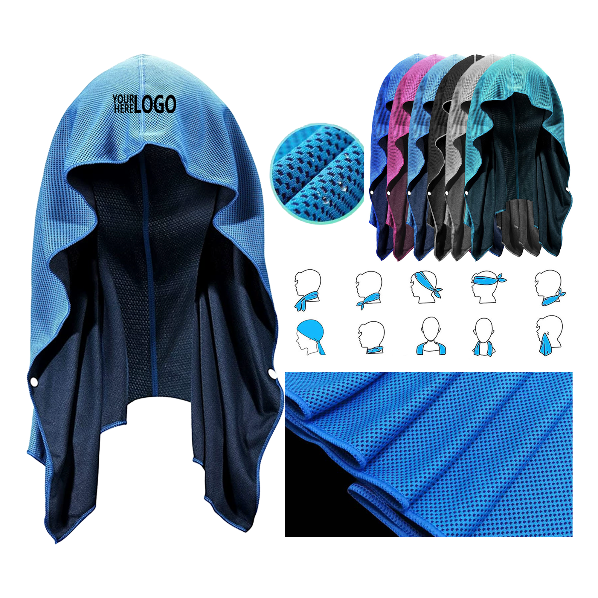 Fast-Drying Towel Headband with Button Closure 3