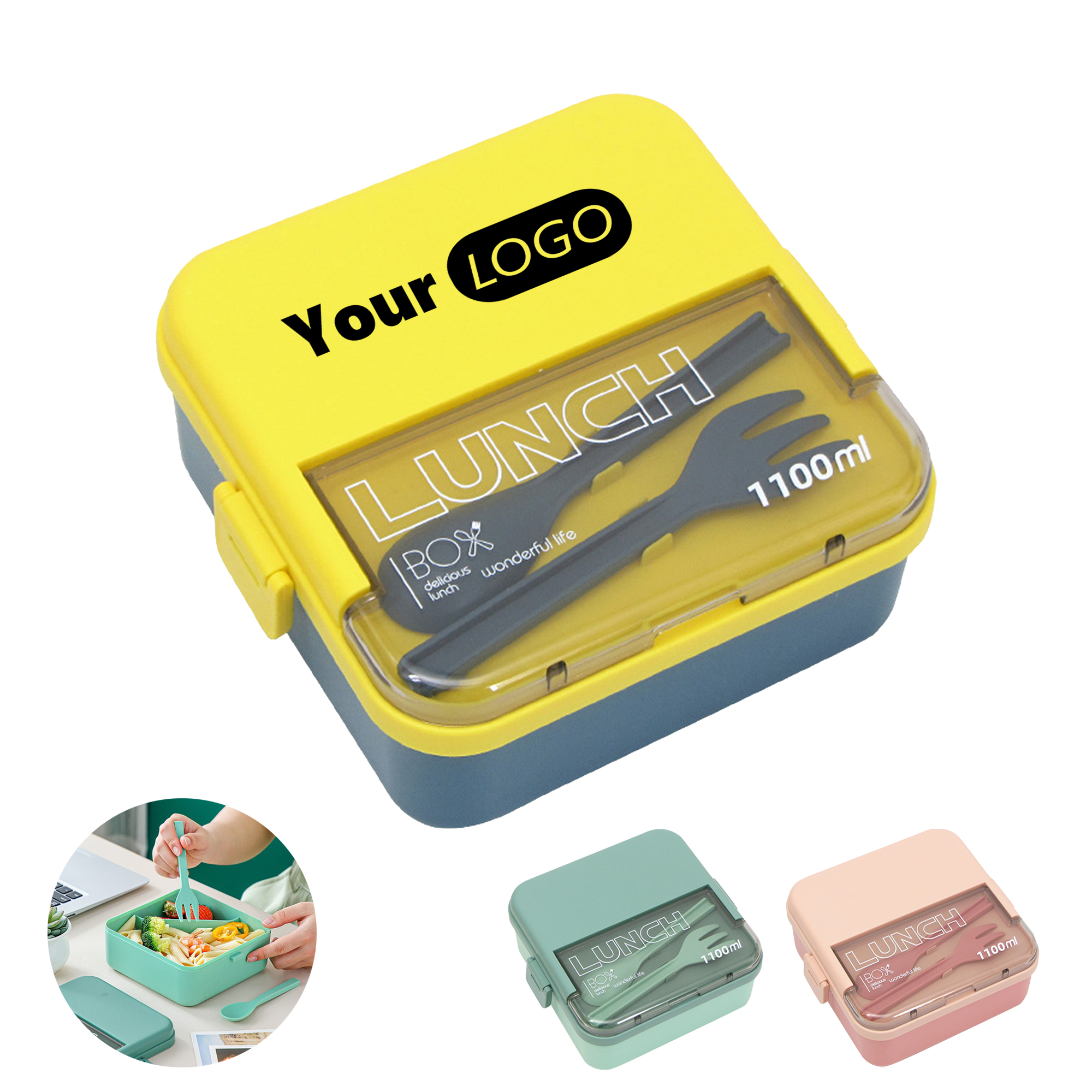 Plastic Lunch Box With Utensils 7