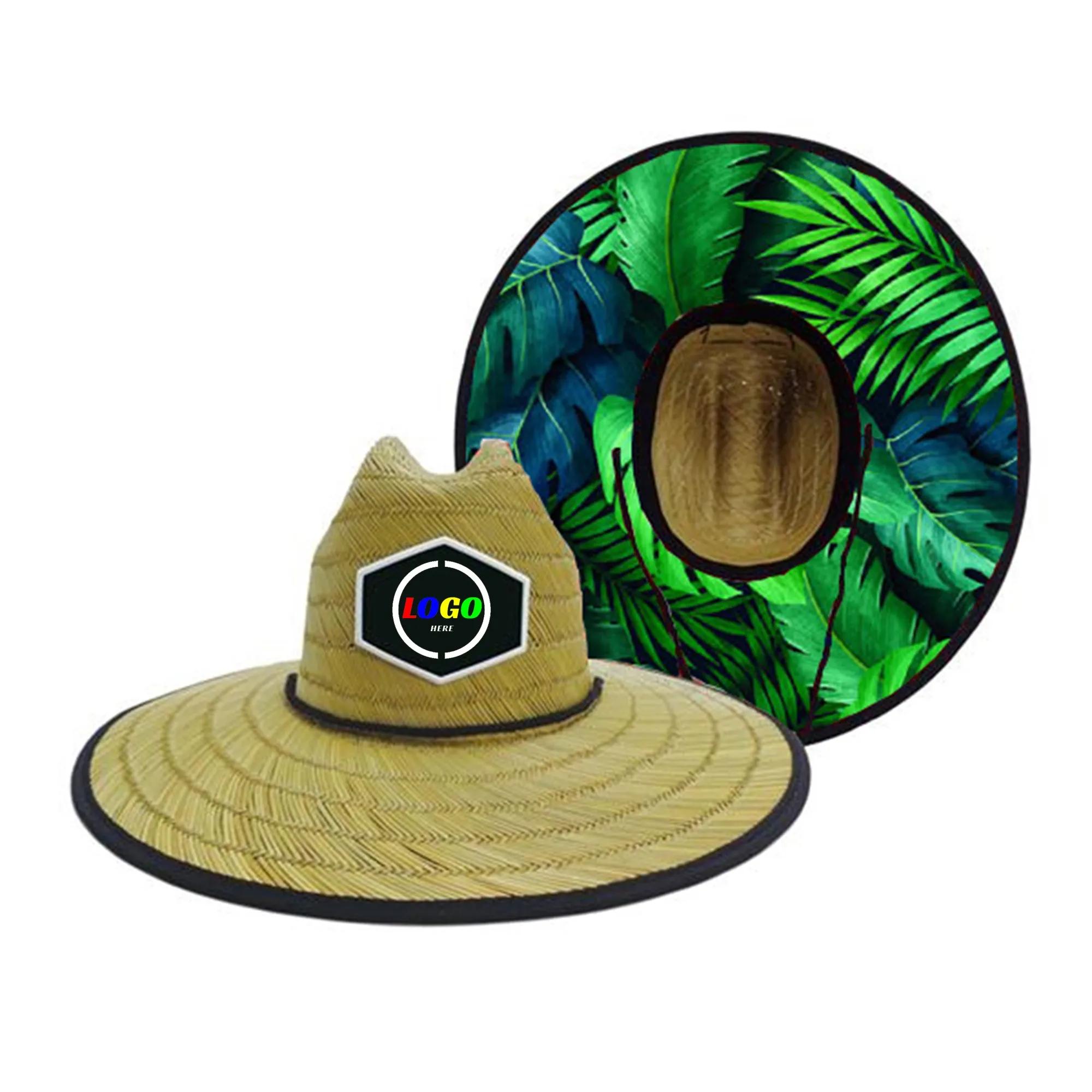 Straw Lifeguard Hat With Custom Woven Label 7