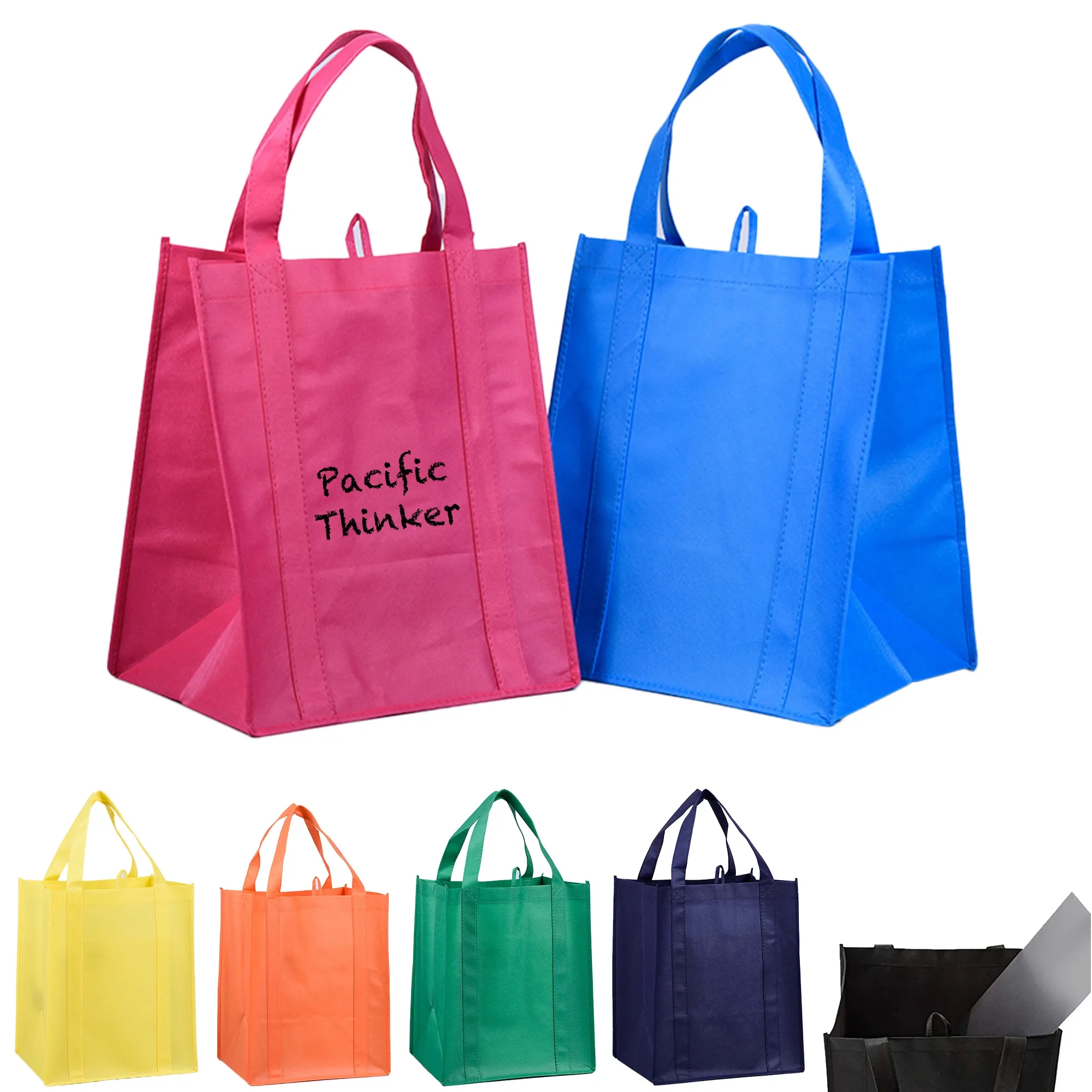 Non-Woven Grocery Tote Bag with a plastic bottom