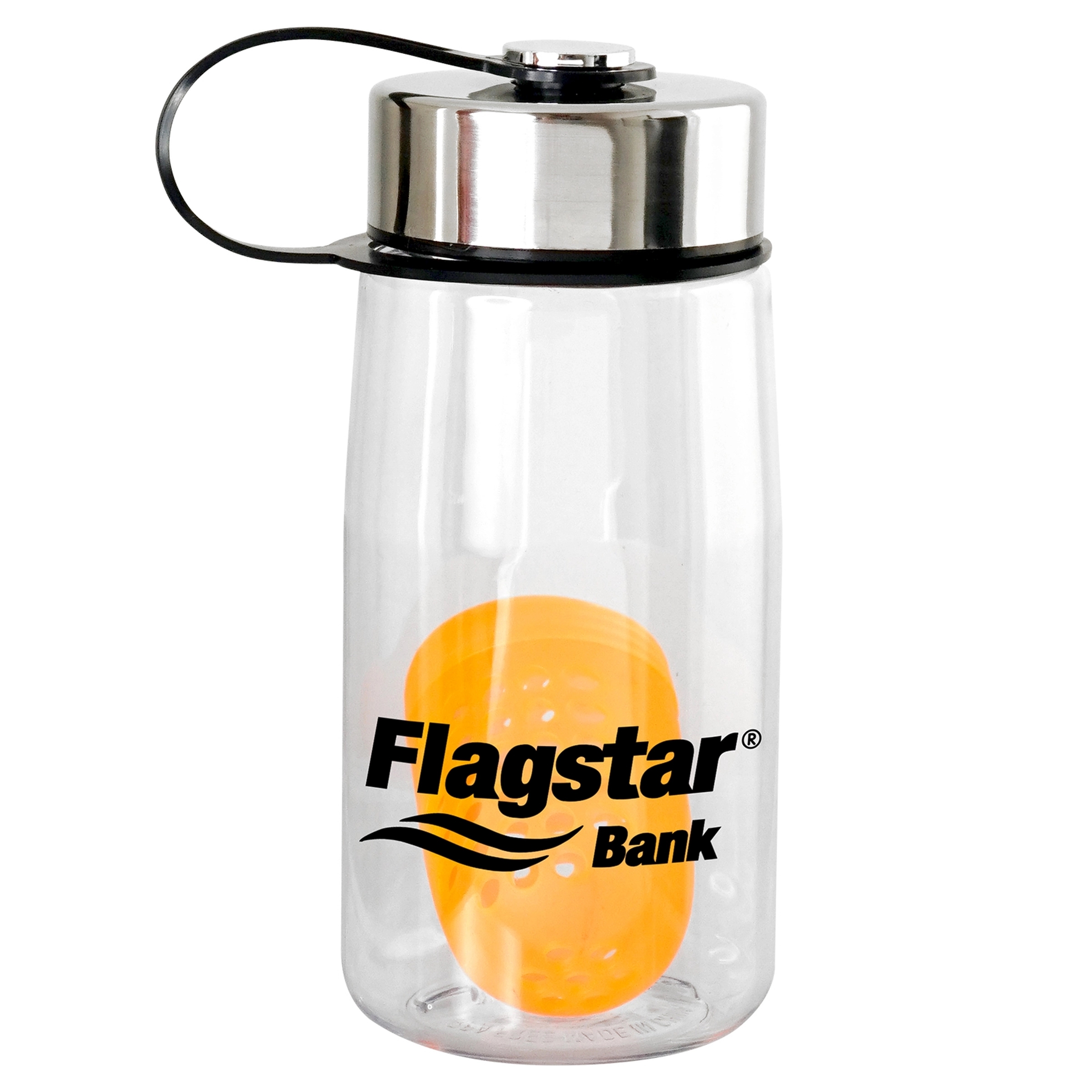 Metal Lanyard Lid 18 oz. Recycled Bottle with Floating Infus 3
