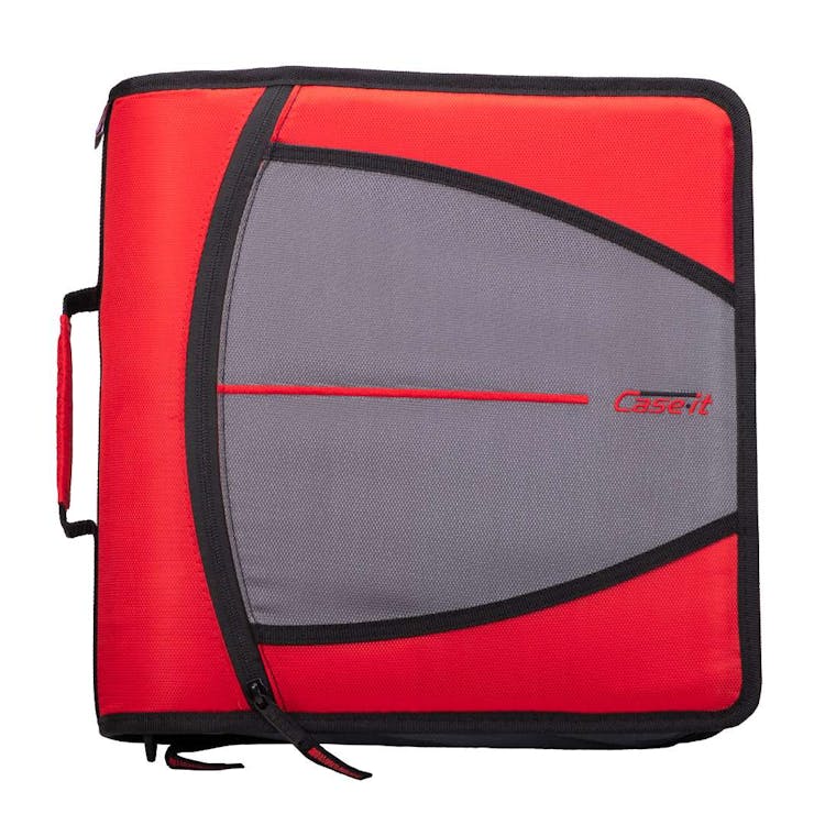 Case-It Mighty Zip Tab Binder - Red 3" 3