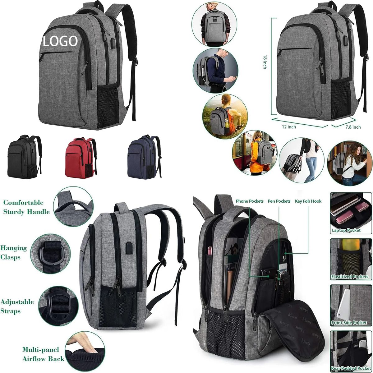 15.6 Inch Travel Laptop Backpack