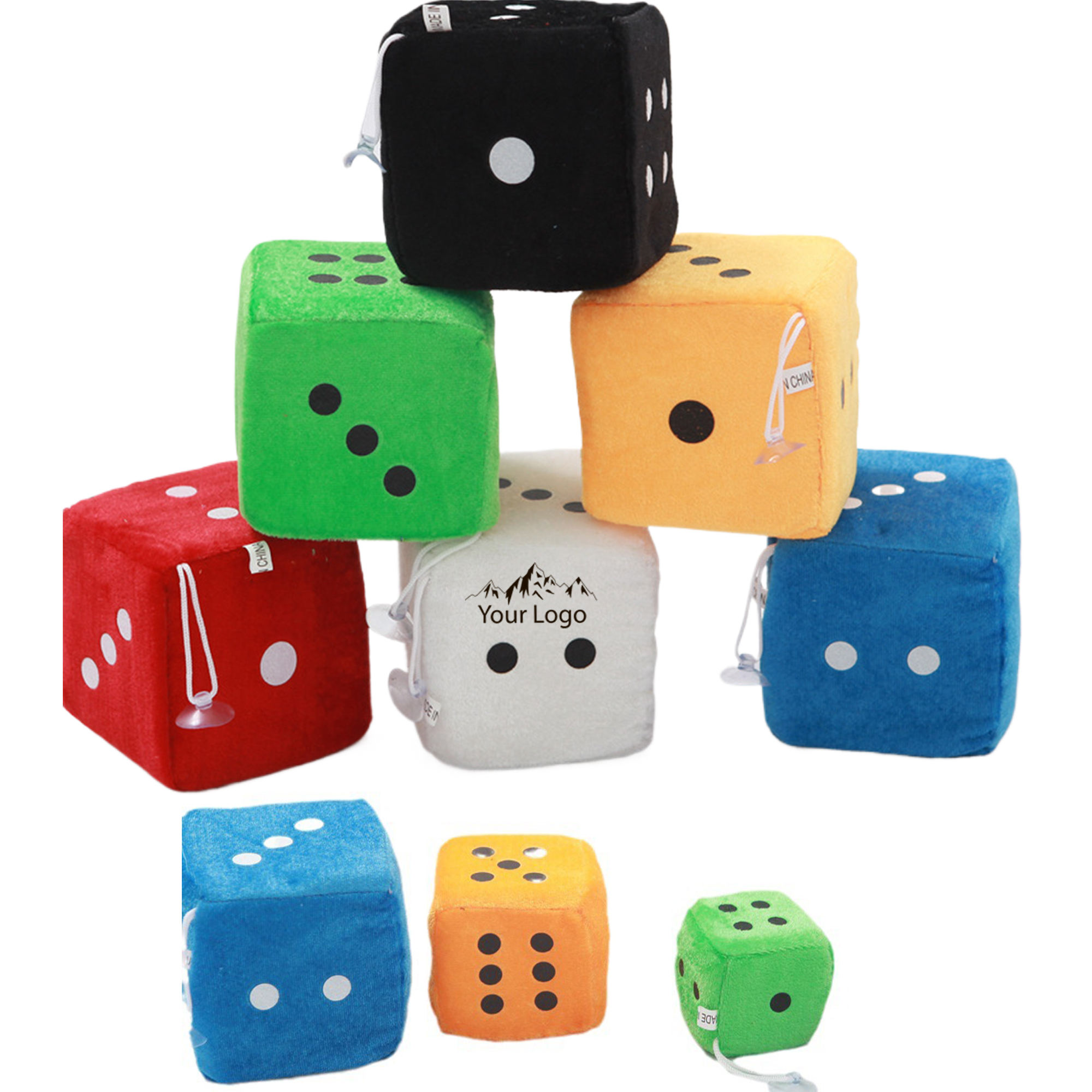 Retro Square Fuzzy Dice Plush Stress Toys 5