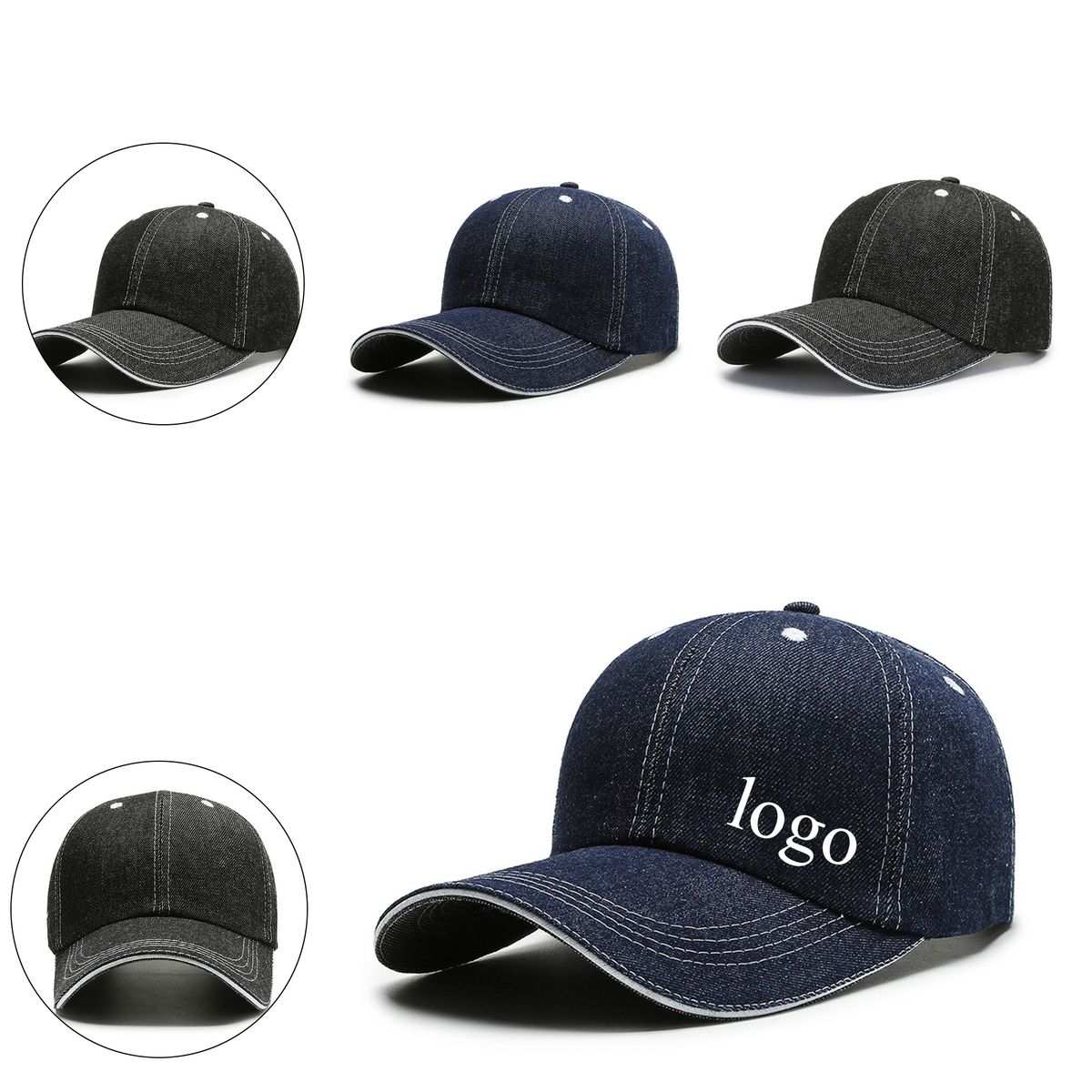 Adult Vintage Curved Brim Denim Baseball Hat
