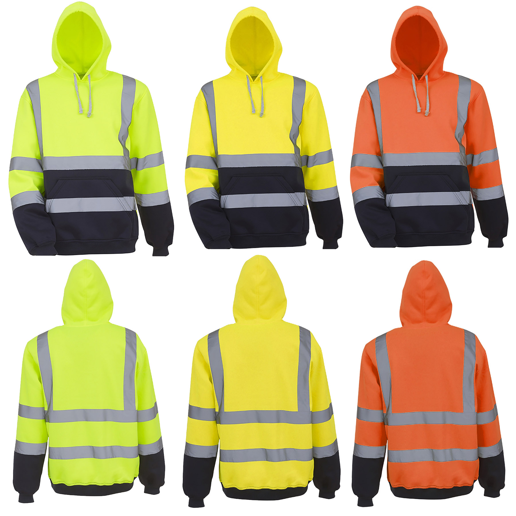 Black Bottom High Visibility Pullover Hooded Sweatshirt