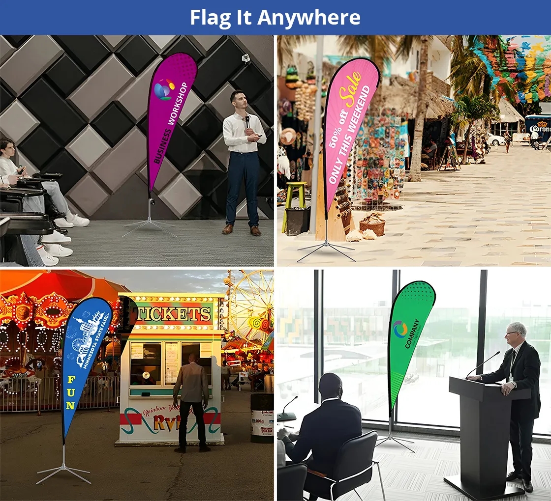 Teardrop Flag-Double Sided Package Cross base (3ft x 6.92ft) 15