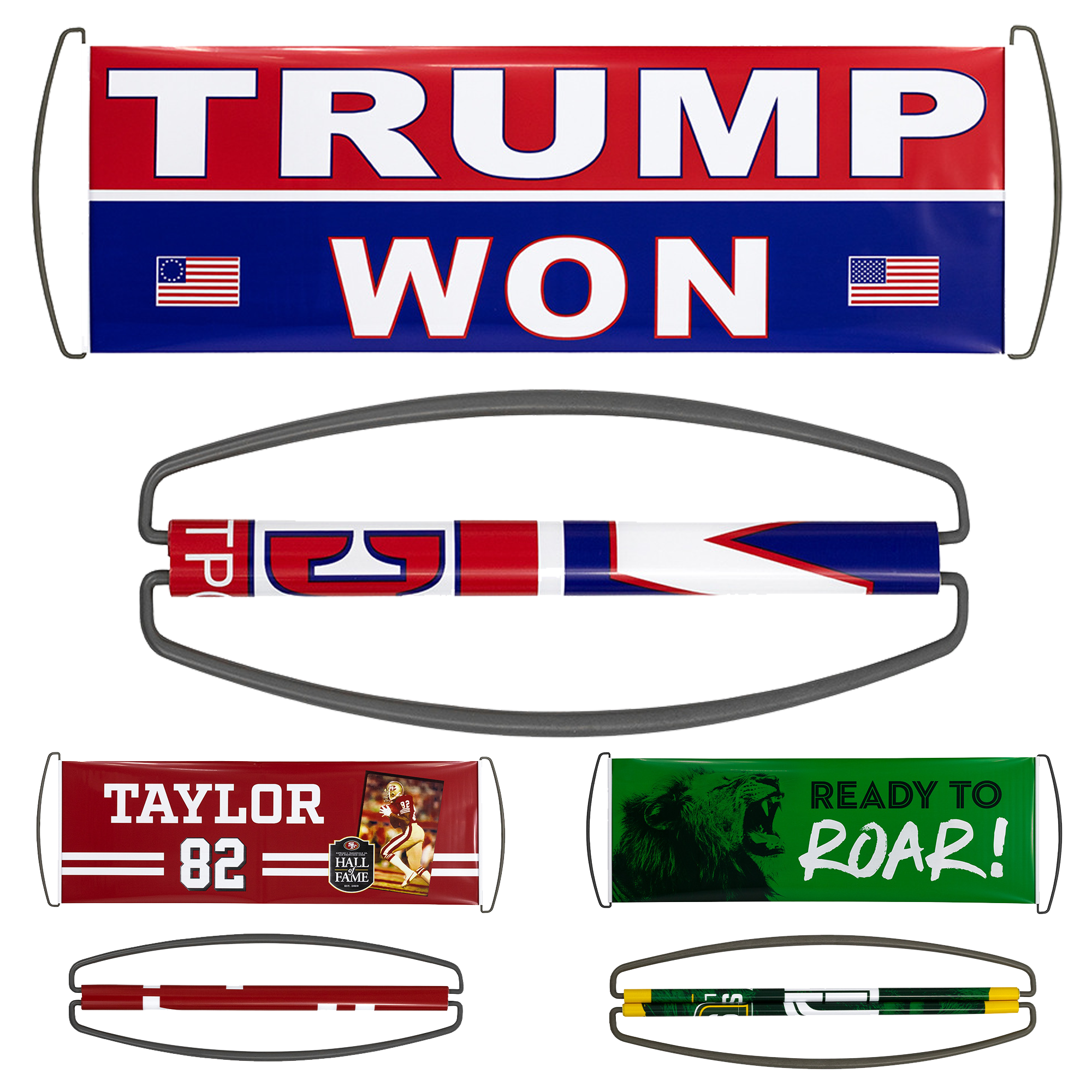 Retractable Hand Pull Flag Reusable Handheld Custom Banner 7