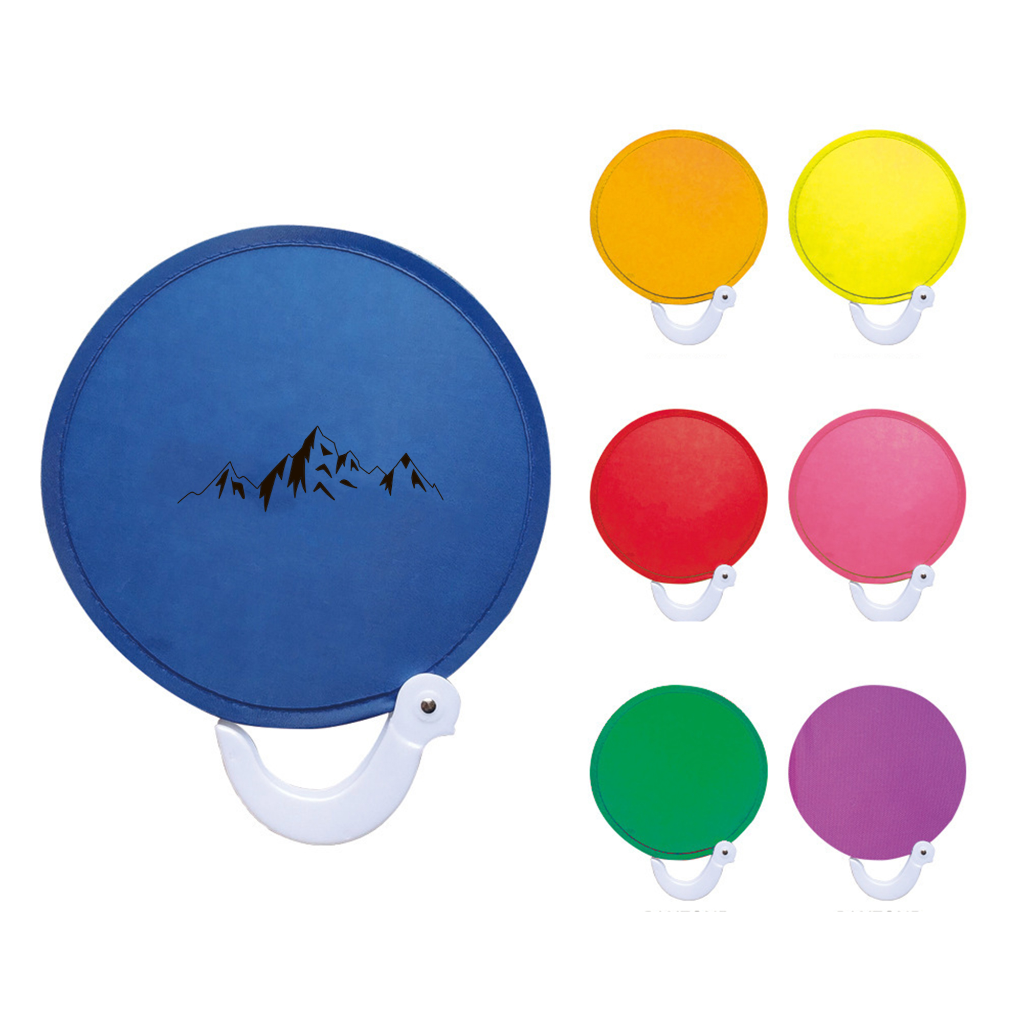 Custom Round Folding Fan with handle 3