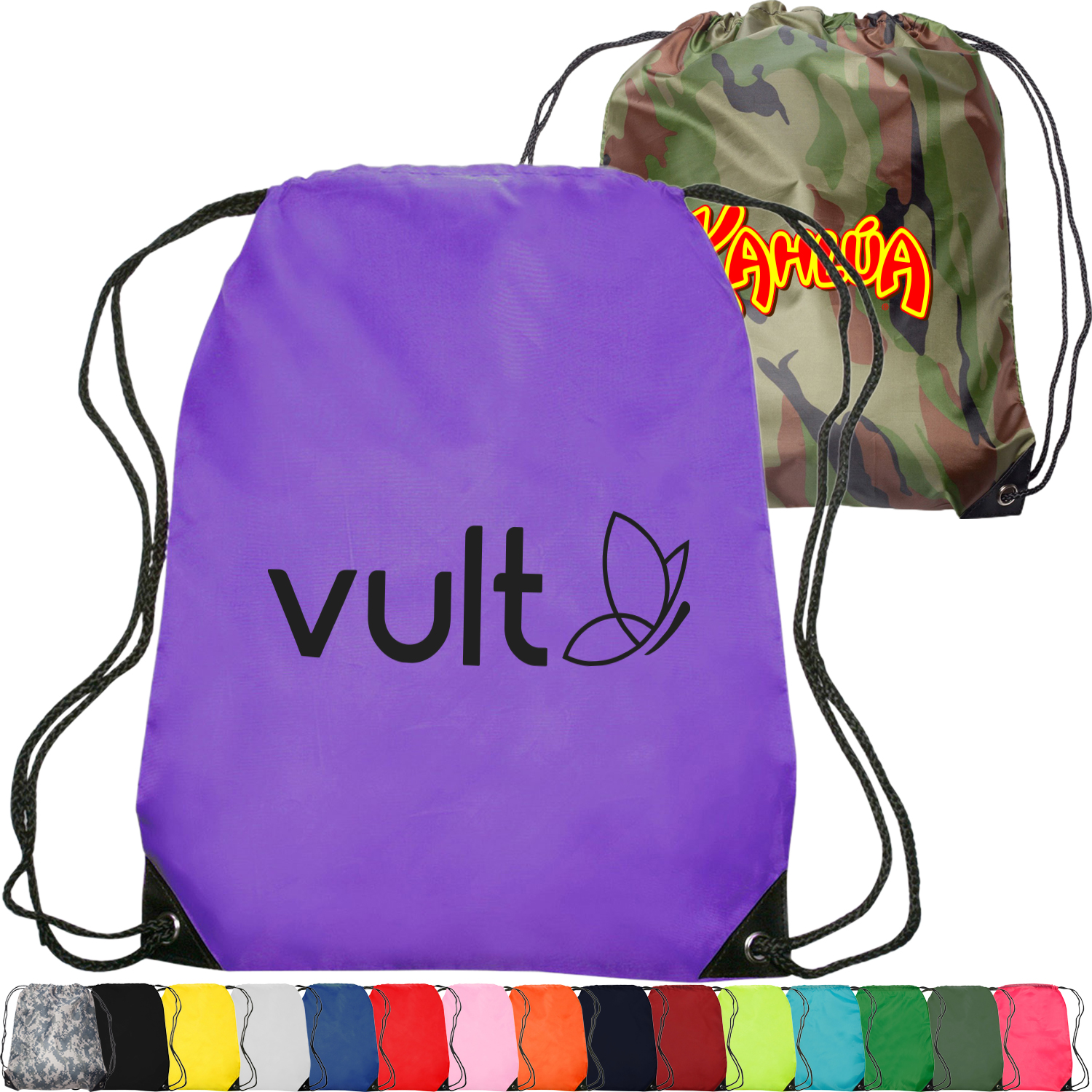 Quick Ship Drawstring Backpack w/ Reinforced Corners