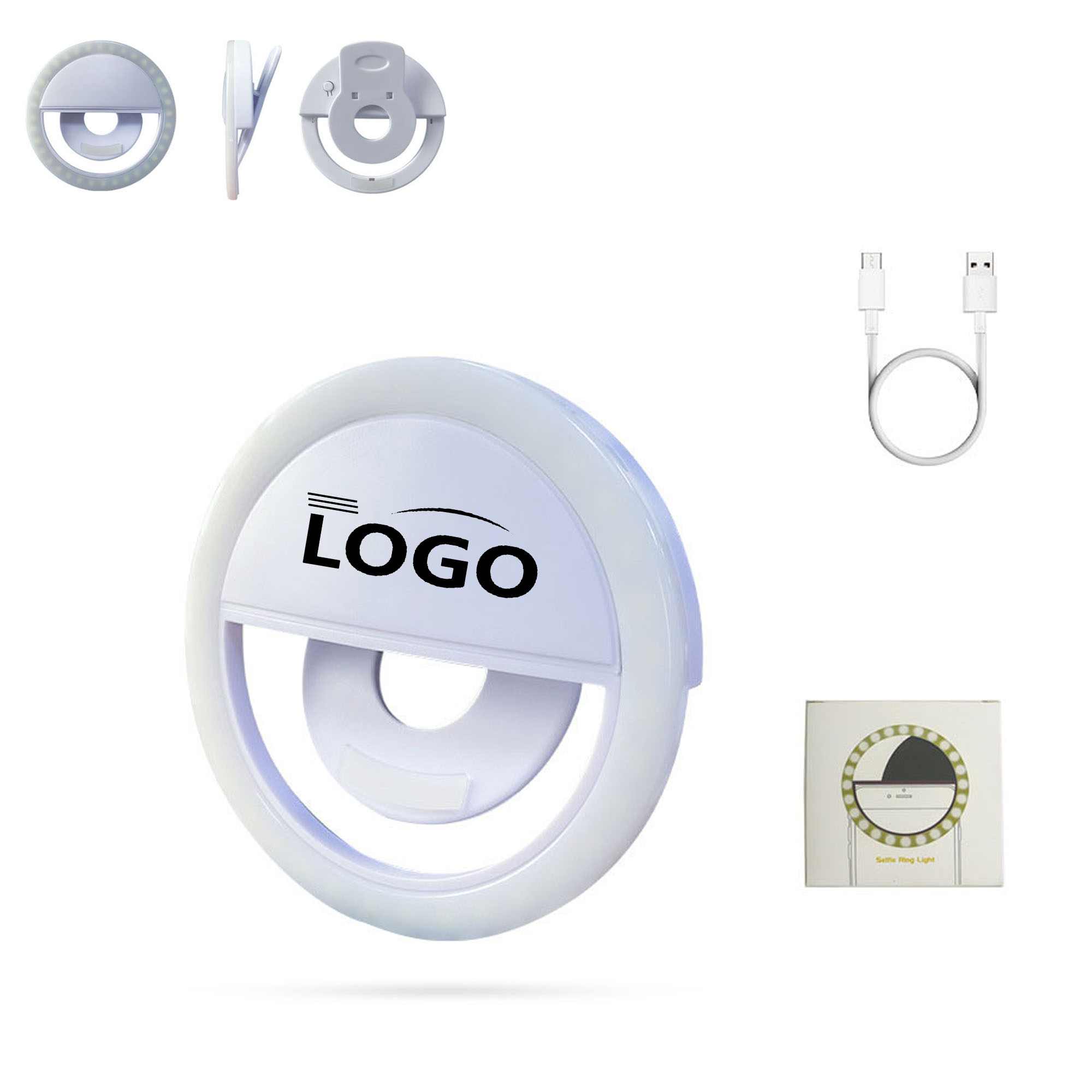 Selfie Round Led Ring Fill Light Recharging W/ Clip 6