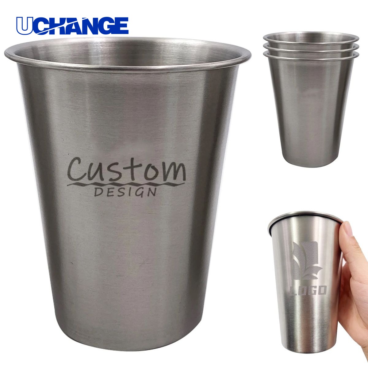 Stainless Steel Pint Cup Container (16 Ounce)