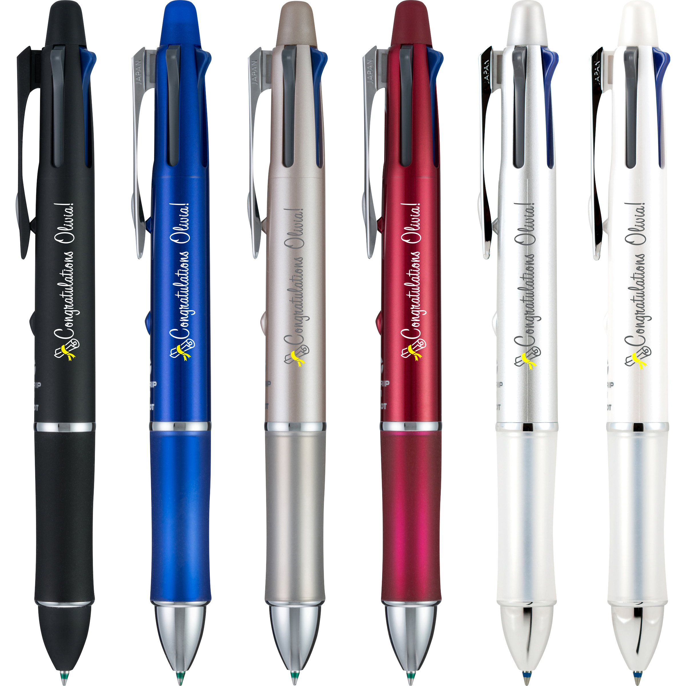 Japan Pilot Dr.Grip 4+1 Multi-function 0.7mm ball point pen/& 0.5mm pencil Orange