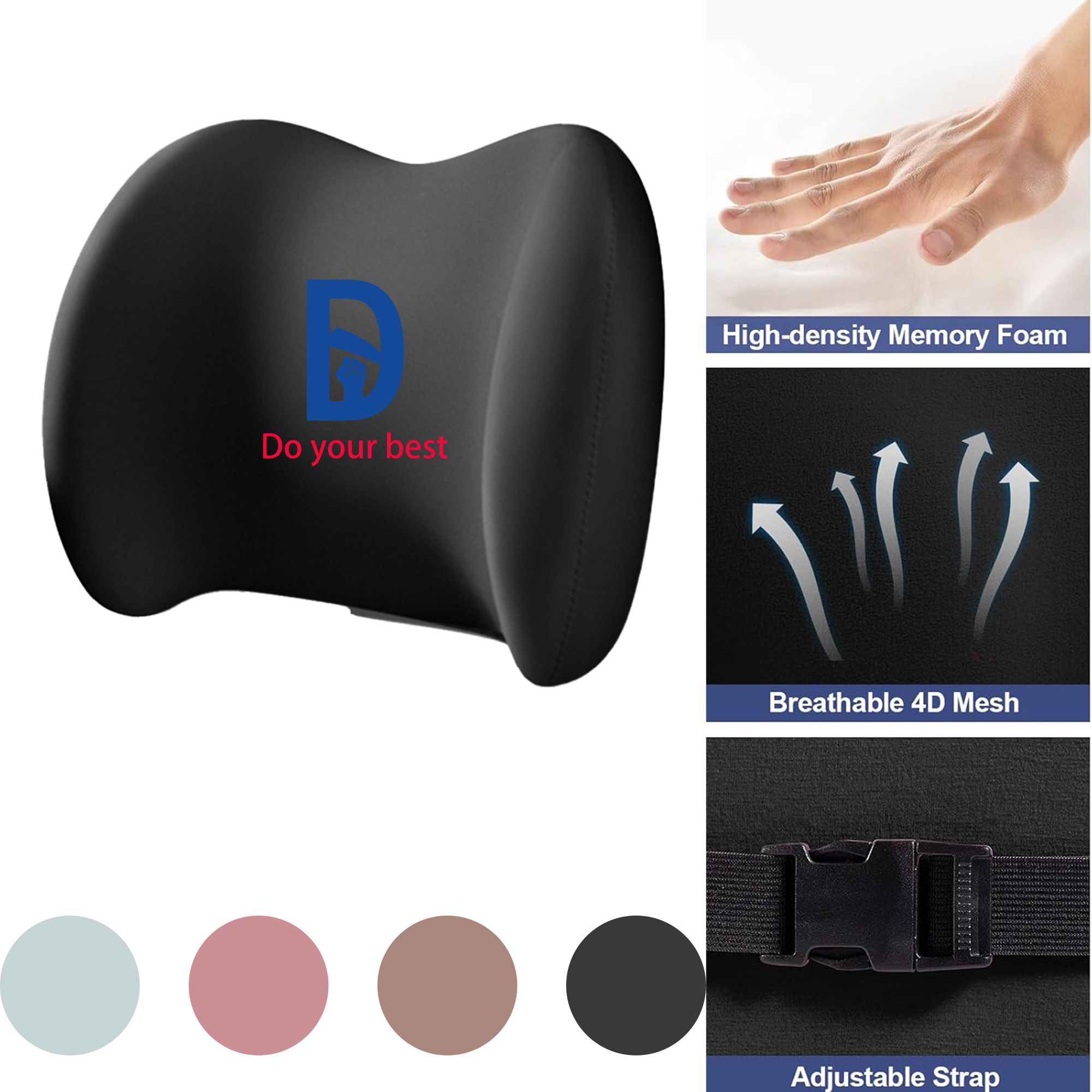 Adjustable Straps Lumbar for Office, Home, Car 3