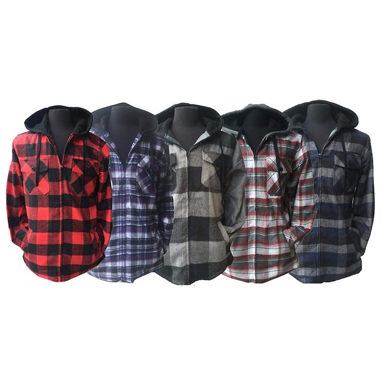 Men's Sherpa Lined Flannel Jacket Size S-2X 3