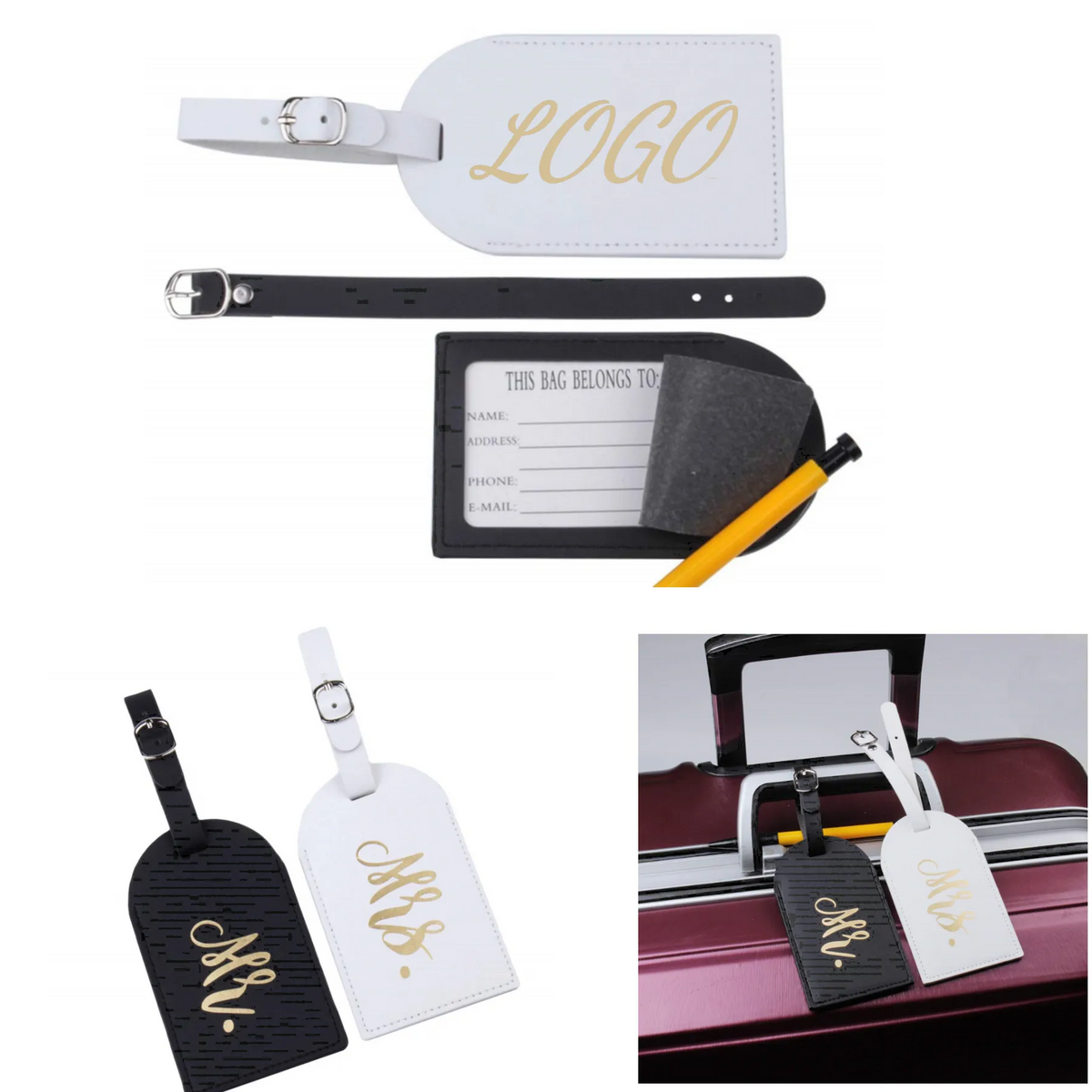 PU Leather Luggage Tag