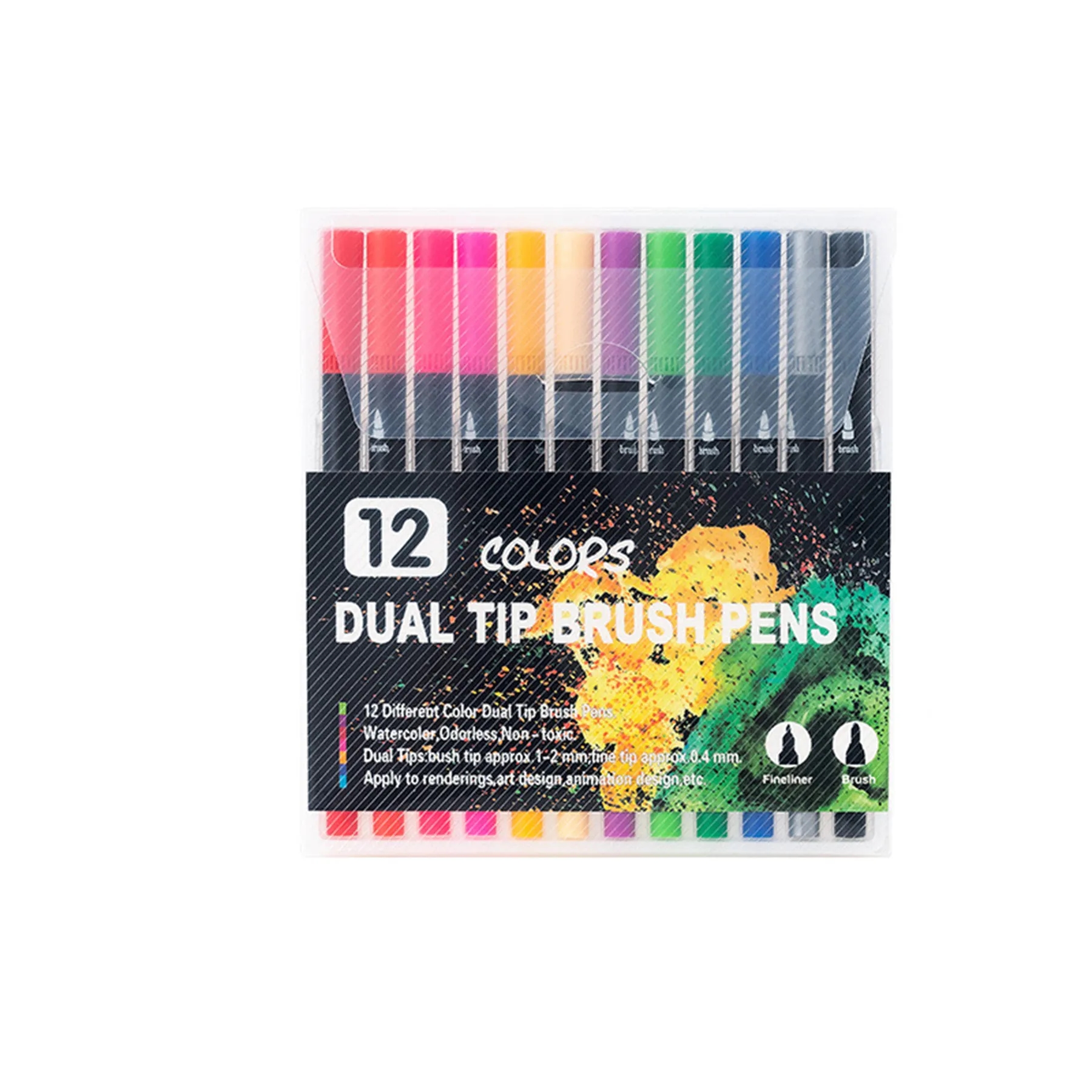 12 Dual Markers Brush Pens 14