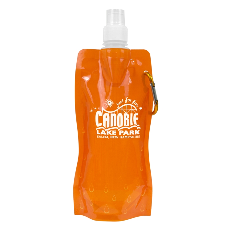 "Roll Up" 18 oz Foldable and Reusable Water Bottle with Matching Carabiner 12