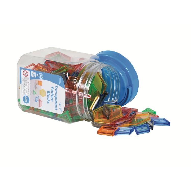 Transparent Pattern Blocks - Mini Jar Set of 120 3