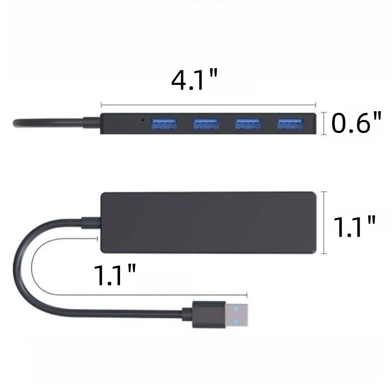 MOQ 20 PCS USB 3.0 Hub 4-Port Splitter Expander For Laptop 12