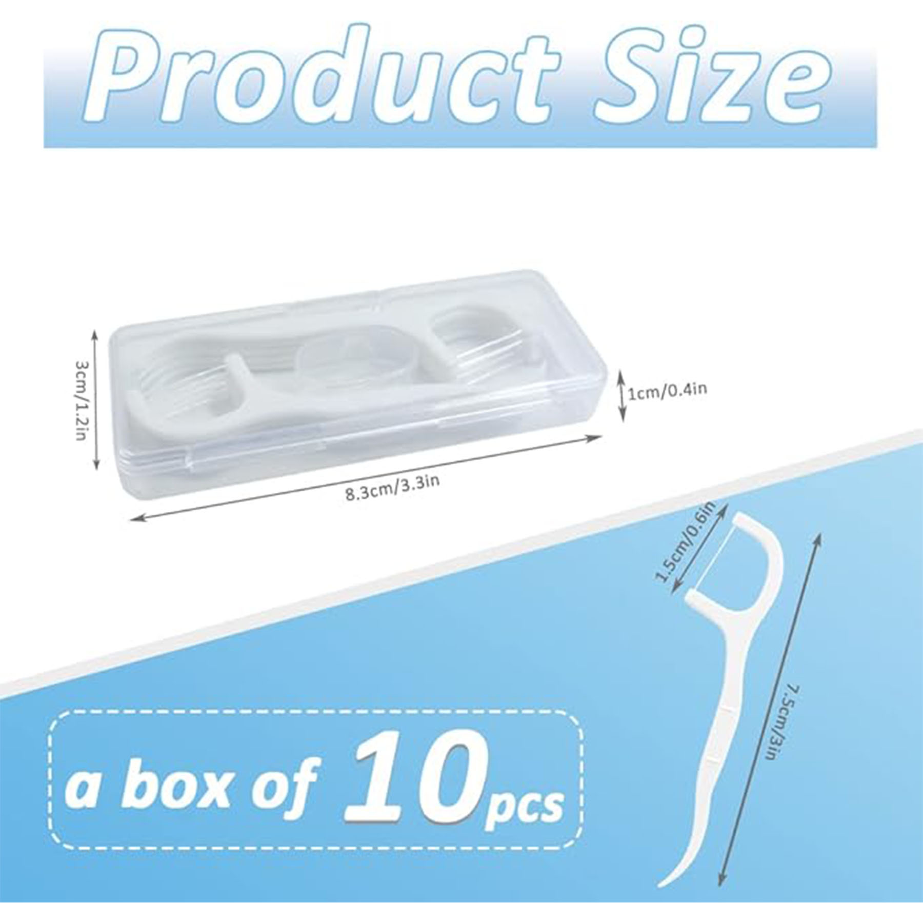 Compact Dental Floss Picks - Pack of 10 11