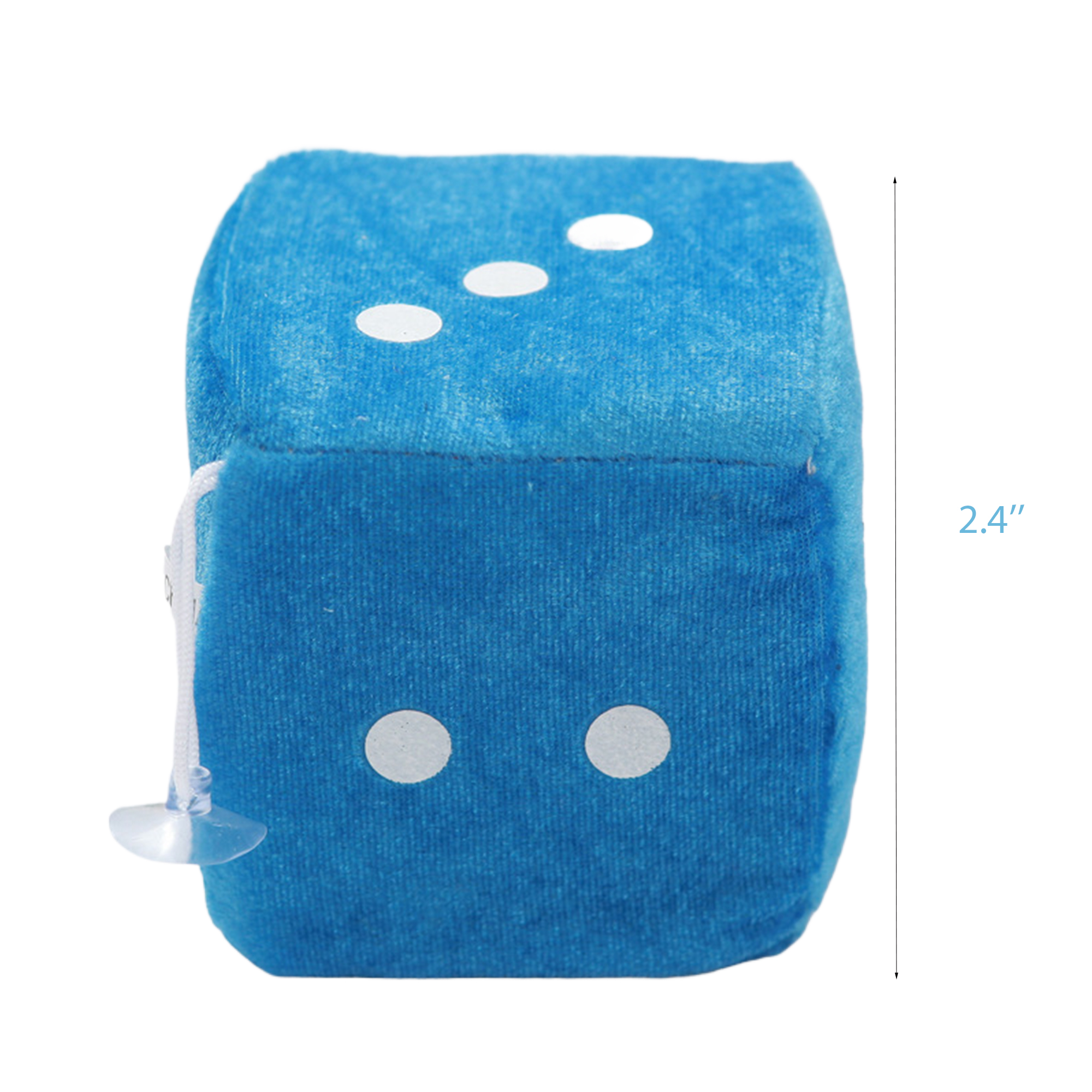 Car Mirror 2.4" Hanging Fuzzy Dices with White Dots 7