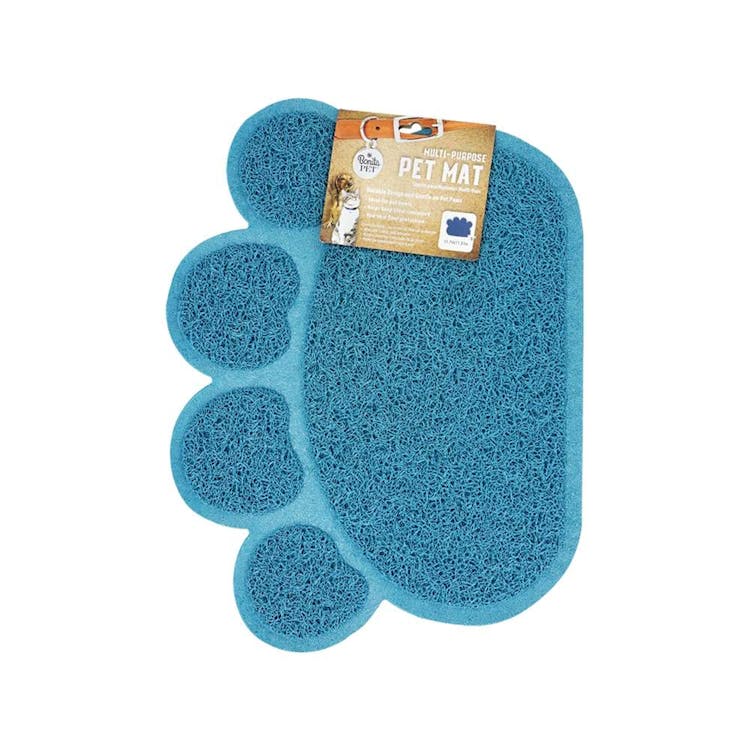 Paw Shaped Multi-Purpose Pet Mat Teal 3