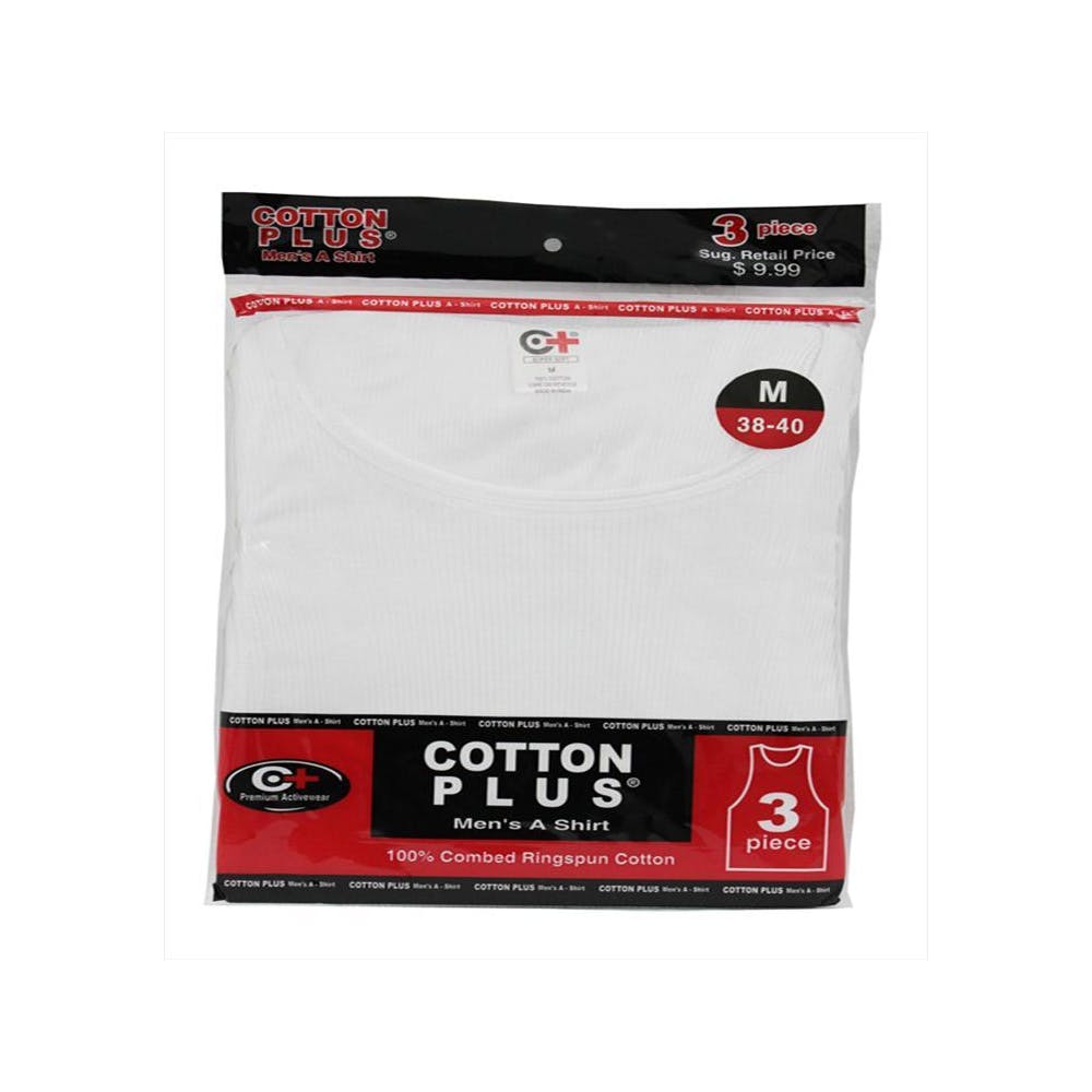 Cotton Plus A-Shirts White 2XL 3