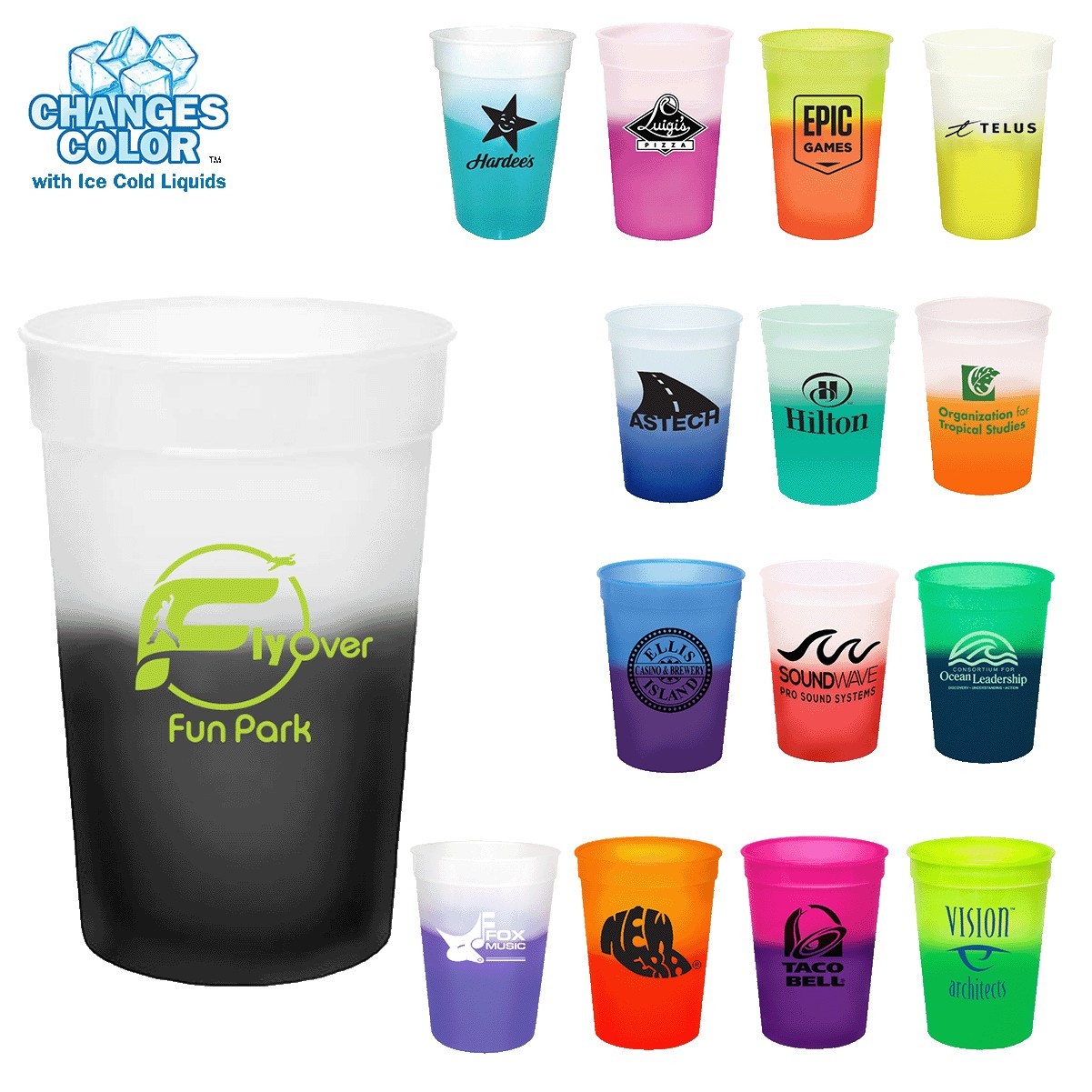 12 Oz Color Changing Stadium & Bar & Resturant Cup 16